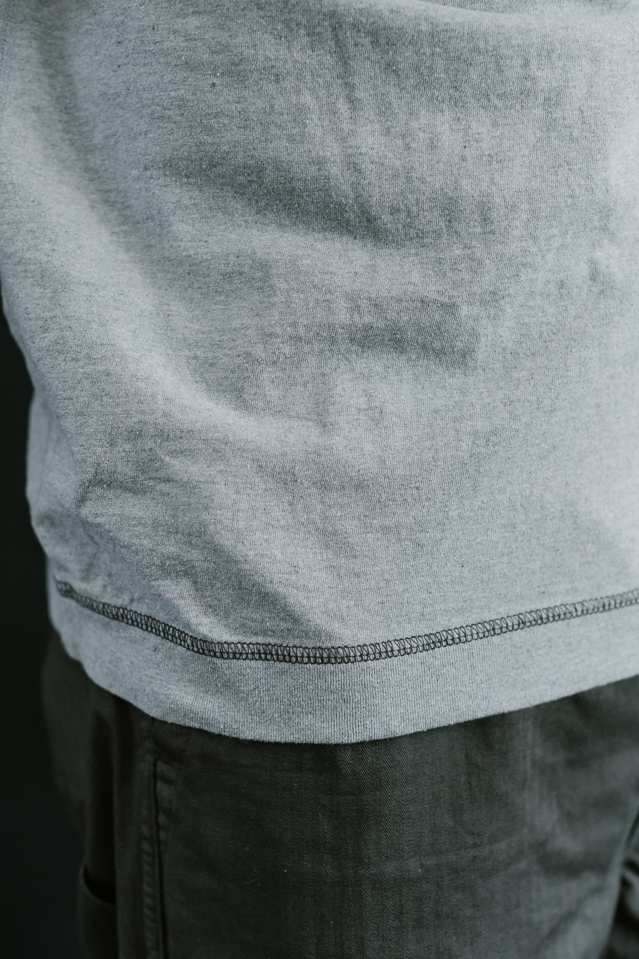 LRC1121 - Supima Cotton Freedom Sleeve Crew - Vintage Grey