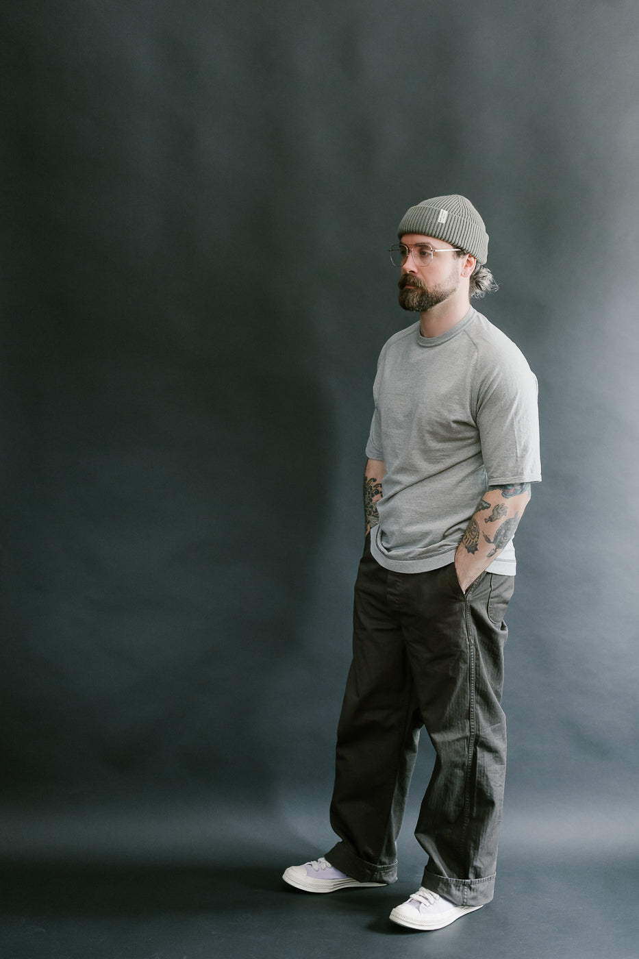 LRC1121 - Supima Cotton Freedom Sleeve Crew - Vintage Grey