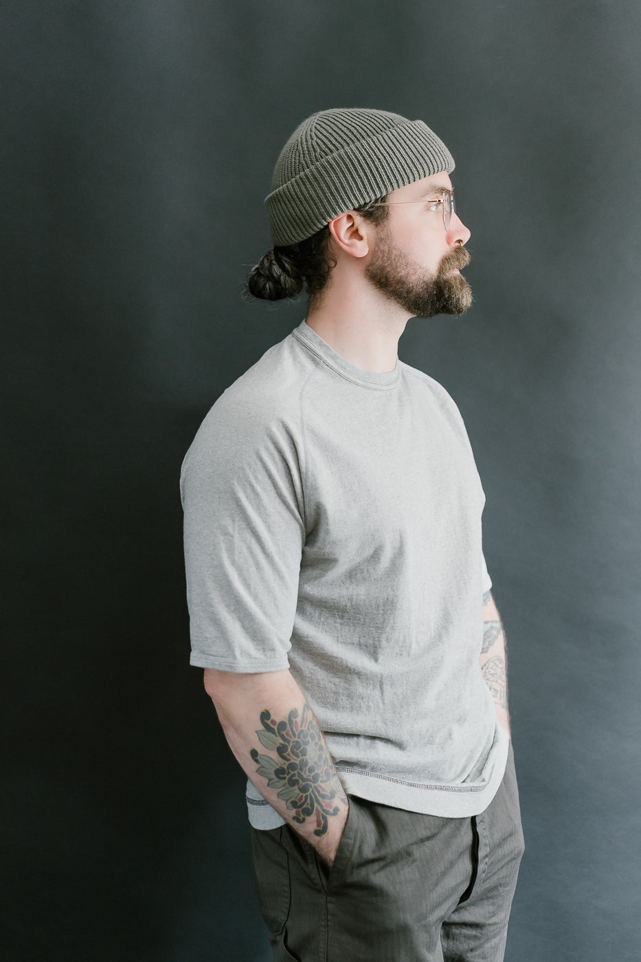 LRC1121 - Supima Cotton Freedom Sleeve Crew - Vintage Grey