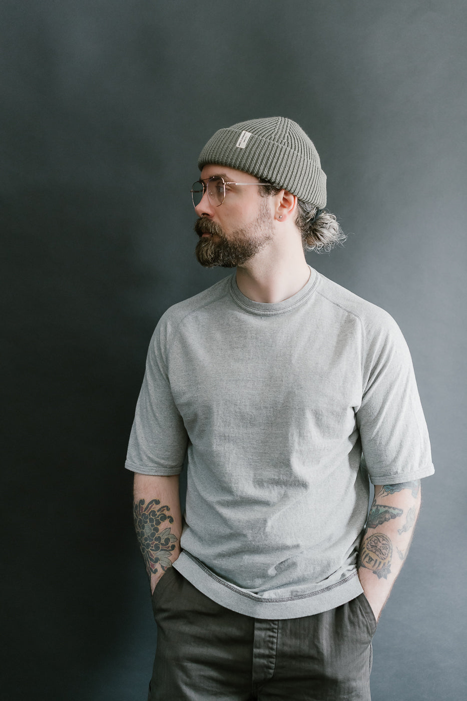 LRC1121 - Supima Cotton Freedom Sleeve Crew - Vintage Grey