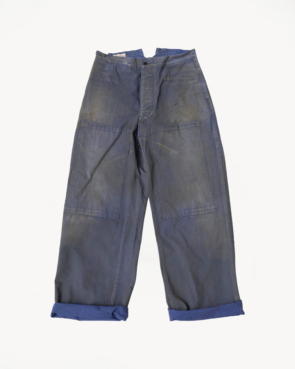 MSP-1007 - French Work Boro Pants - Distressed Blue
