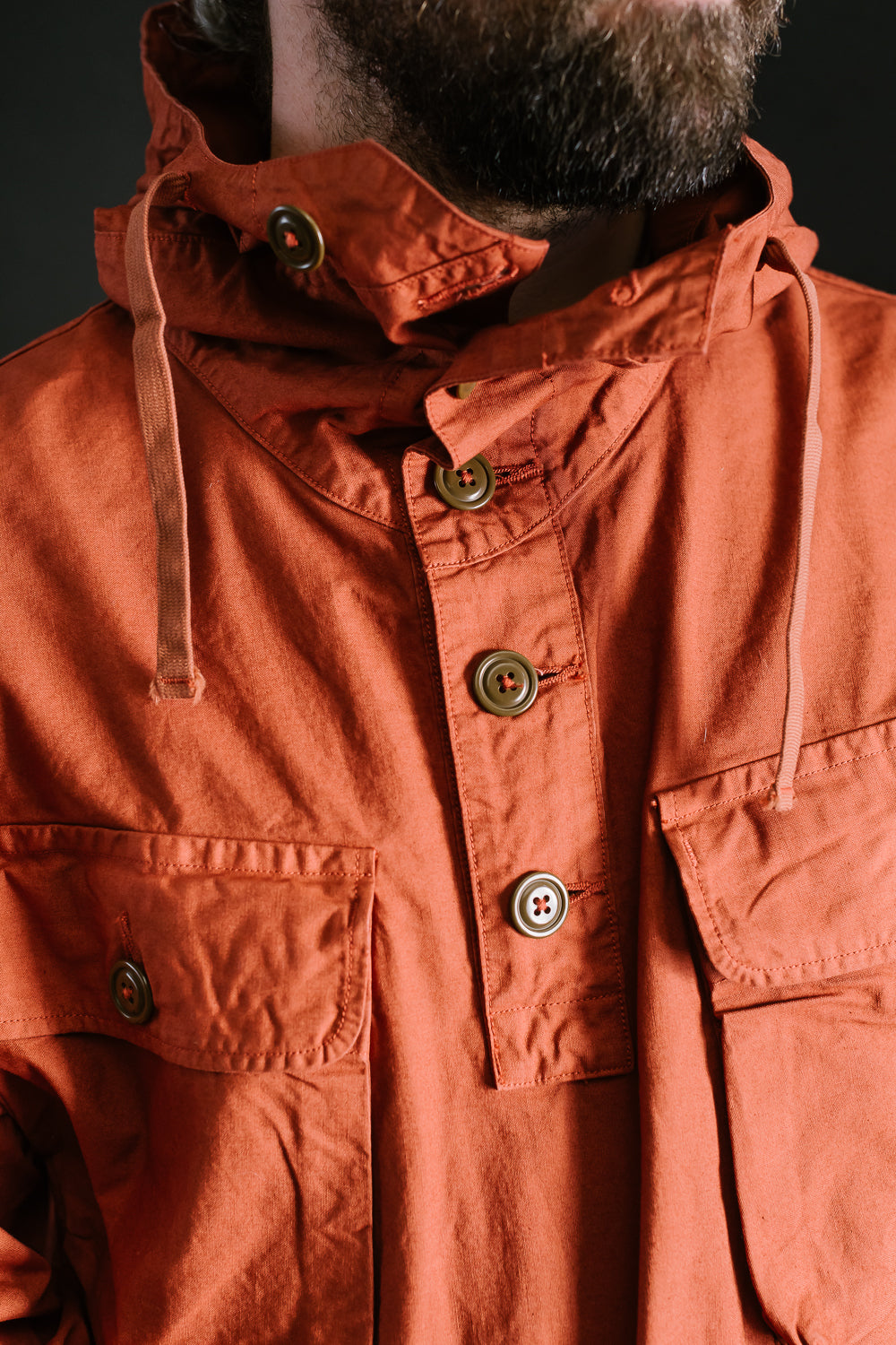 MSP-4023 - Twill Anorak Pullover - Orange