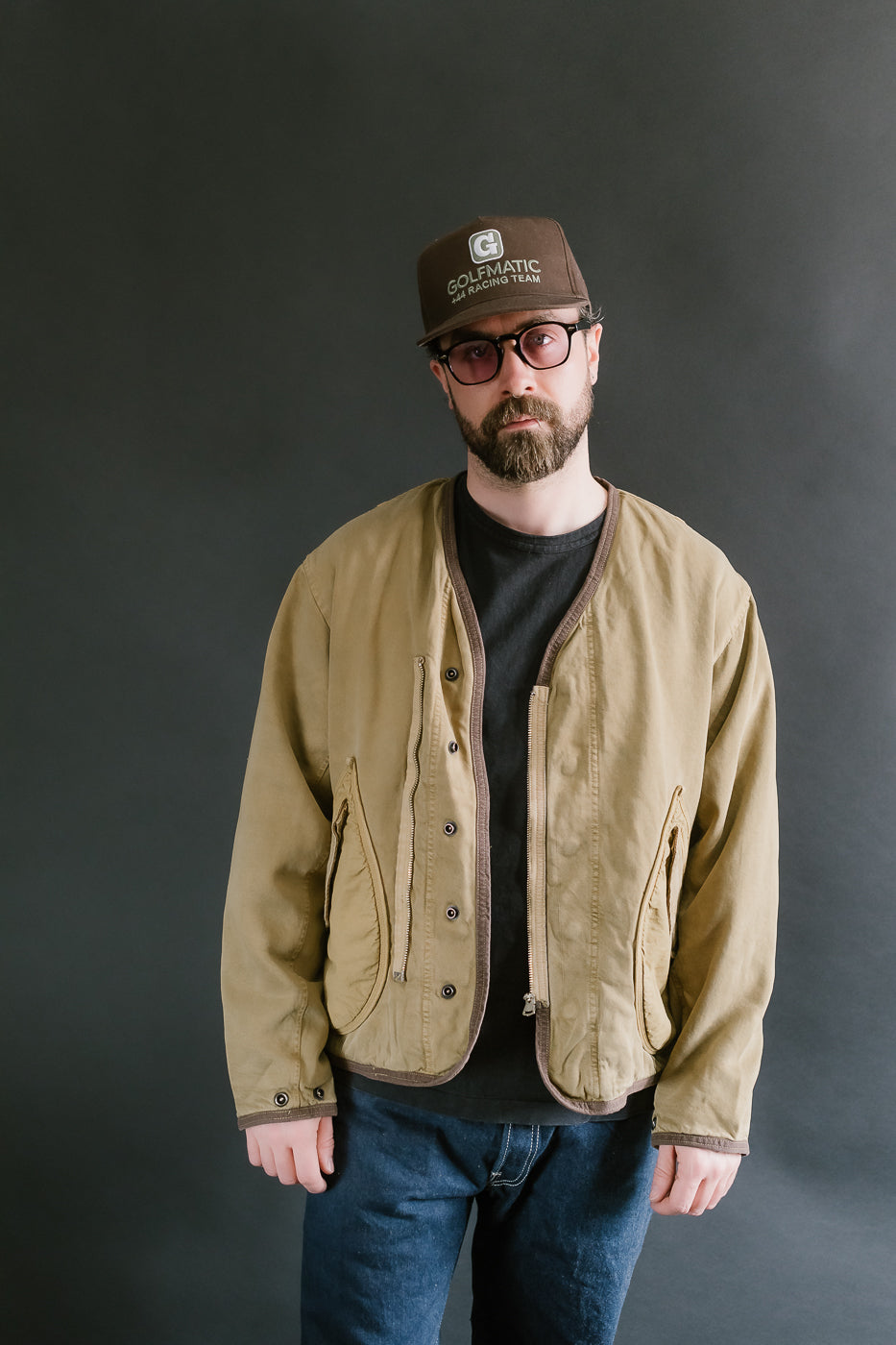 MSP-4029 - Asymmetrical Bomber Jacket - Beige