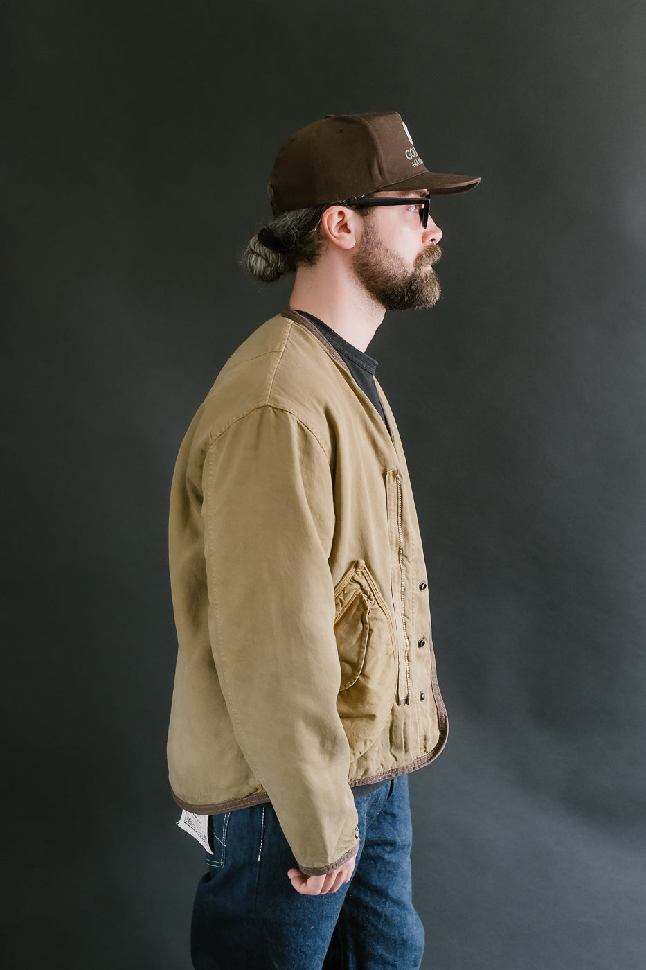 MSP-4029 - Asymmetrical Bomber Jacket - Beige