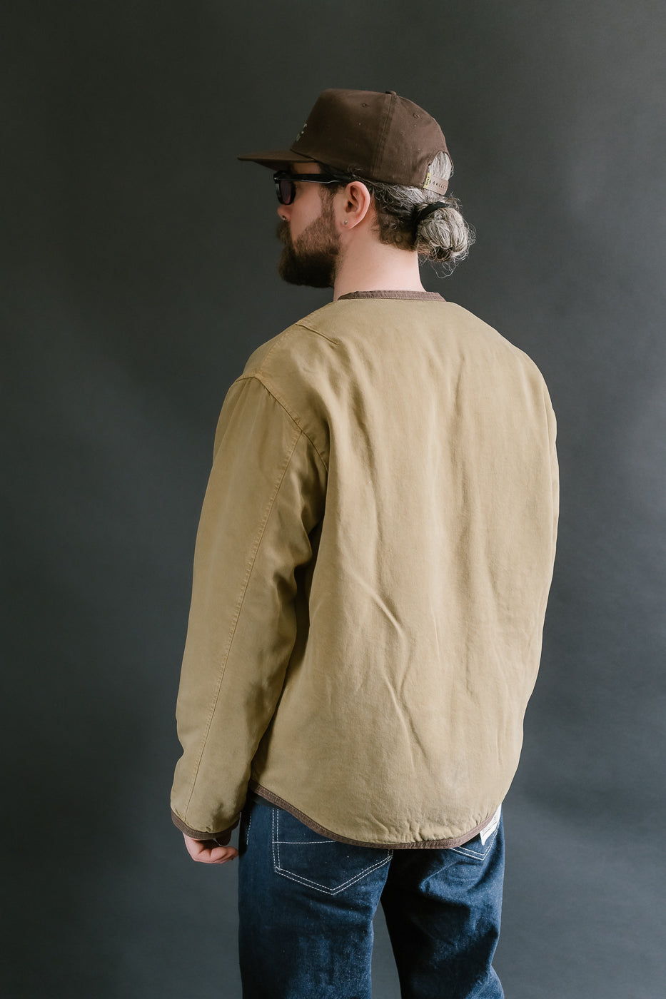 MSP-4029 - Asymmetrical Bomber Jacket - Beige