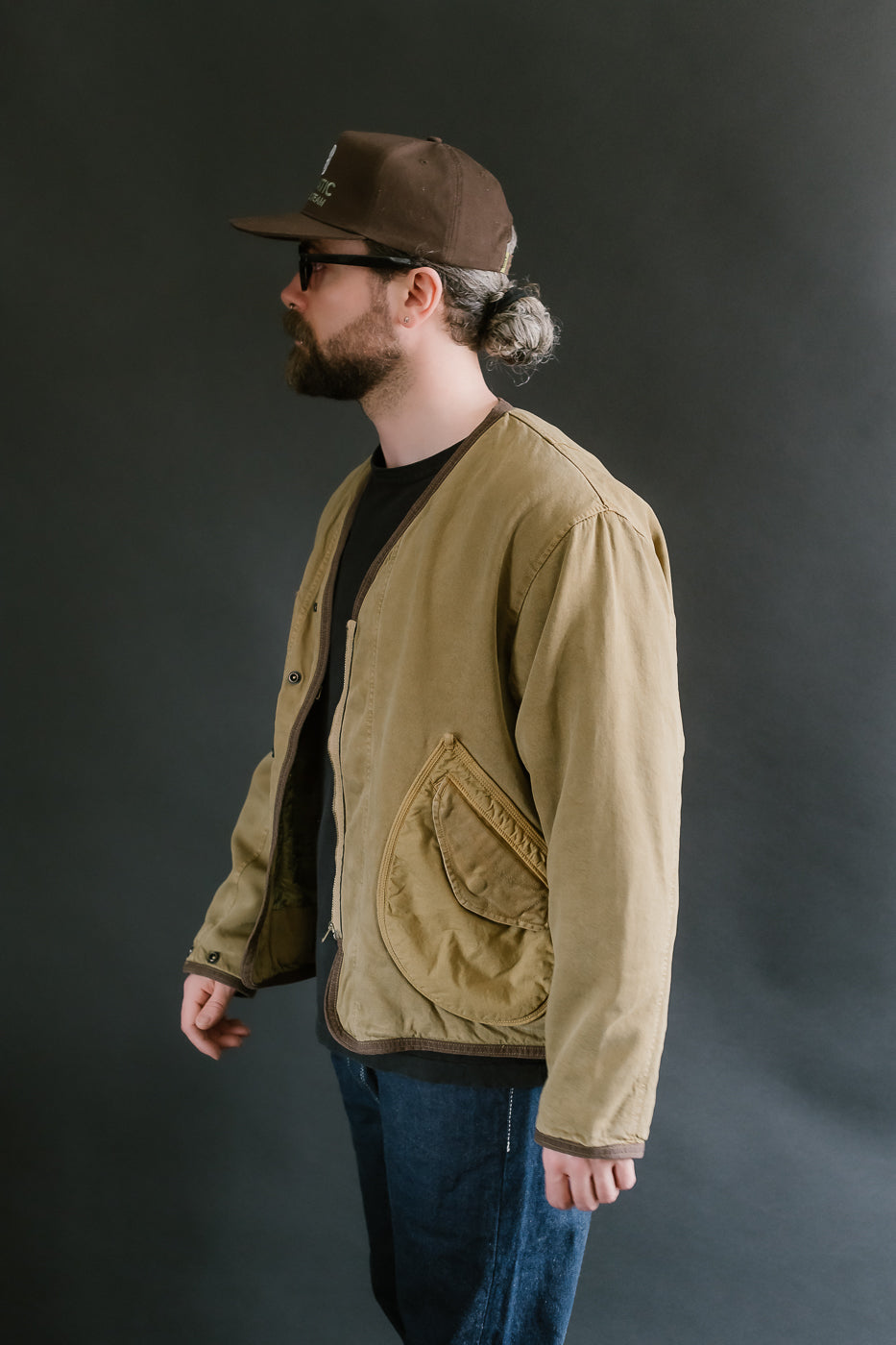 MSP-4029 - Asymmetrical Bomber Jacket - Beige