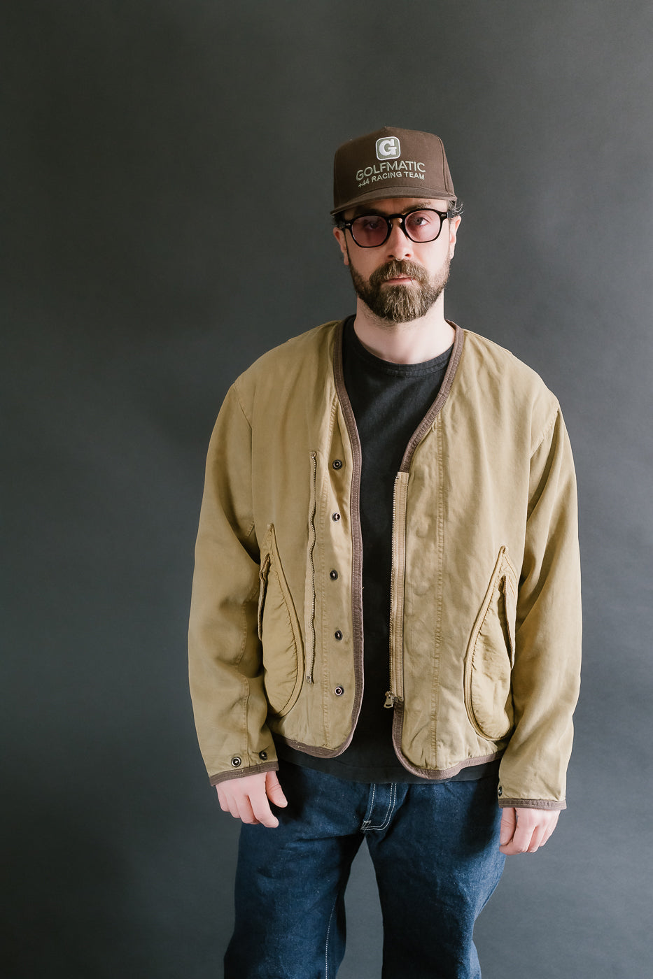 MSP-4029 - Asymmetrical Bomber Jacket - Beige