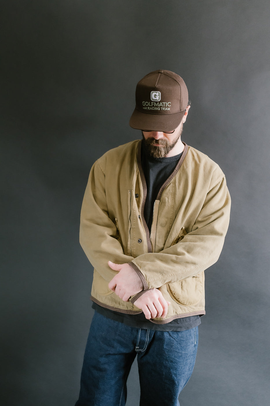 MSP-4029 - Asymmetrical Bomber Jacket - Beige