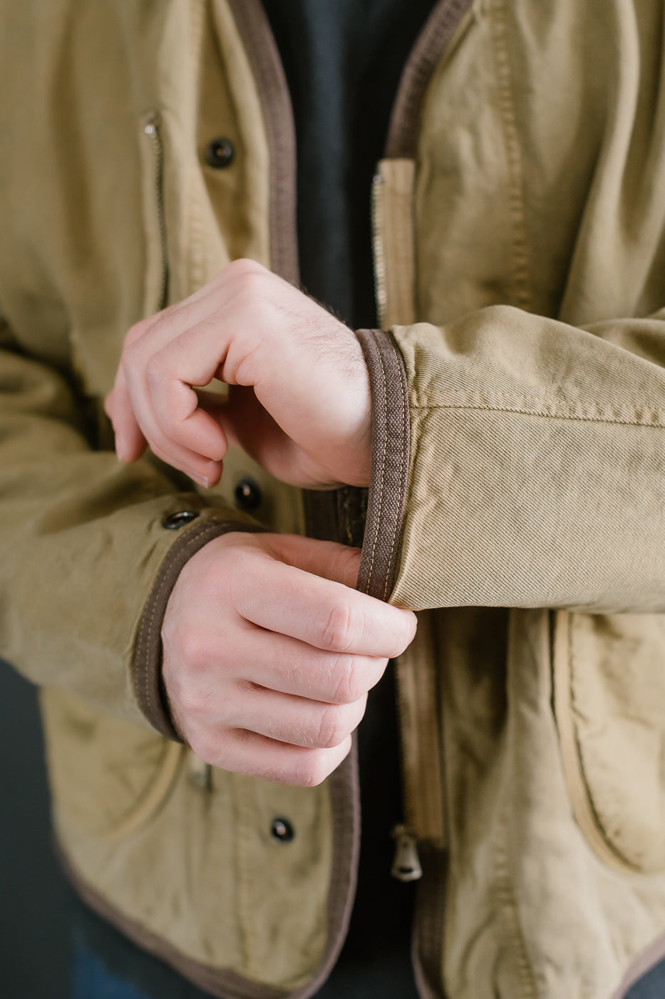 MSP-4029 - Asymmetrical Bomber Jacket - Beige