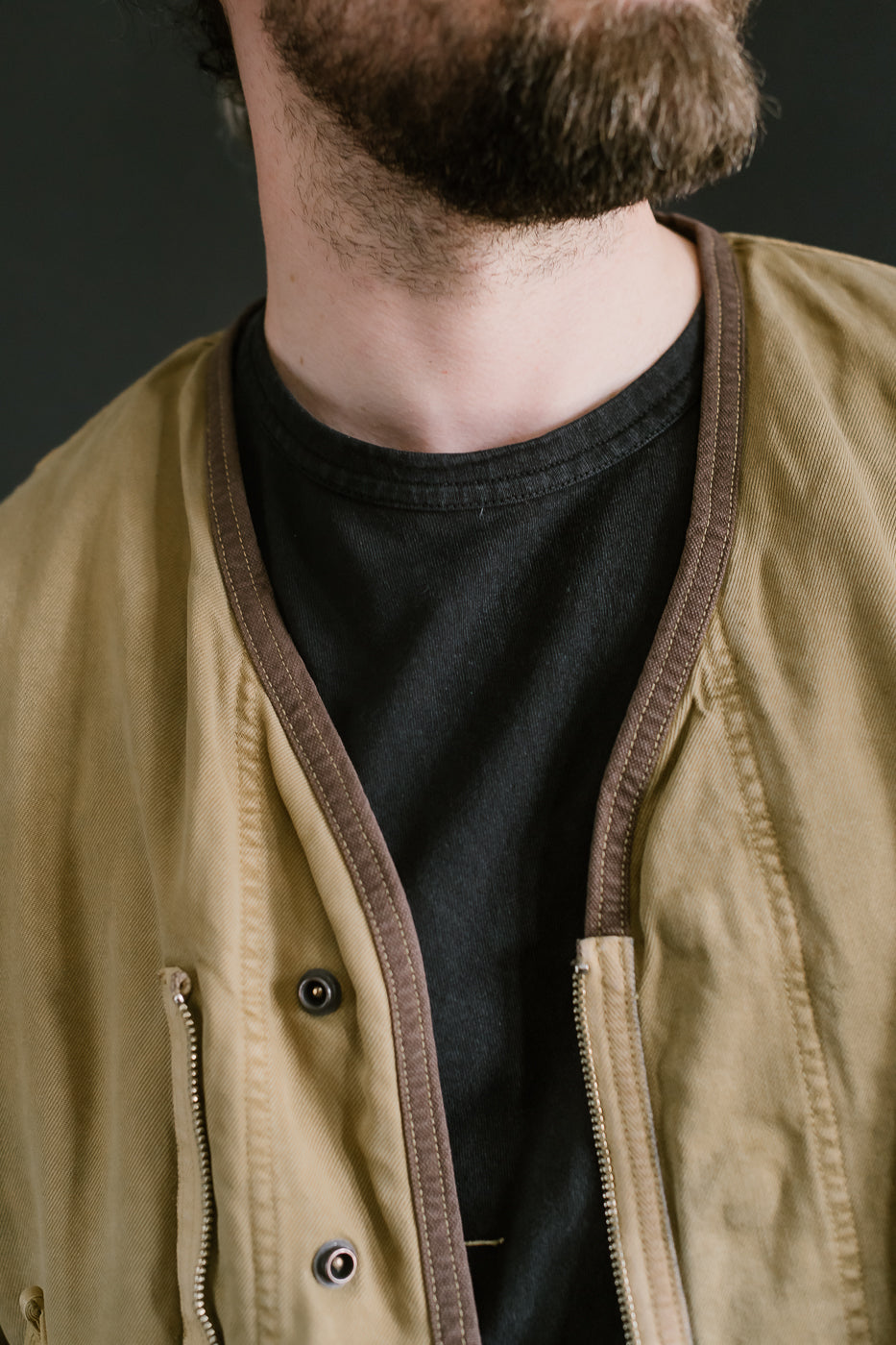 MSP-4029 - Asymmetrical Bomber Jacket - Beige