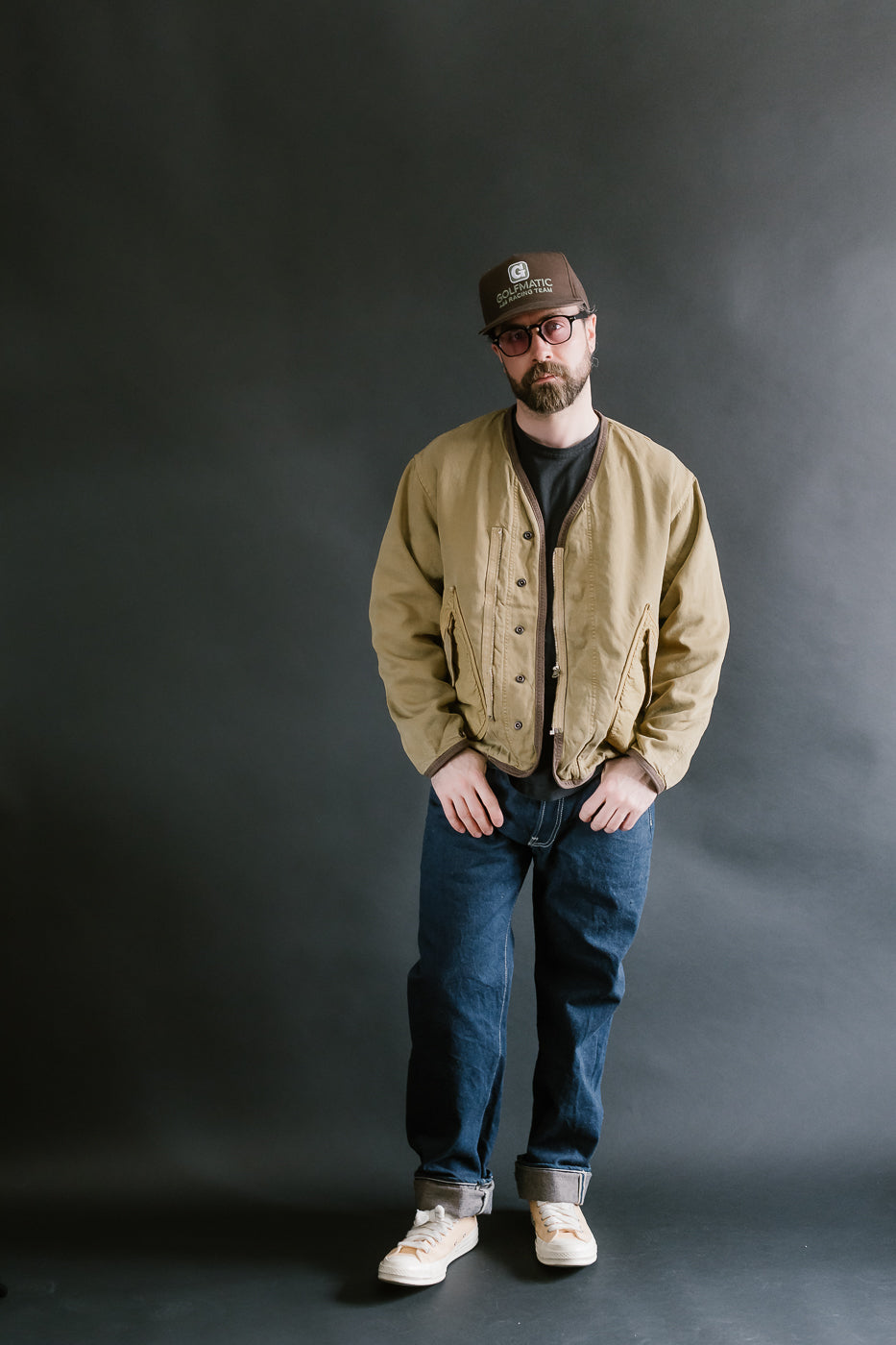 MSP-4029 - Asymmetrical Bomber Jacket - Beige