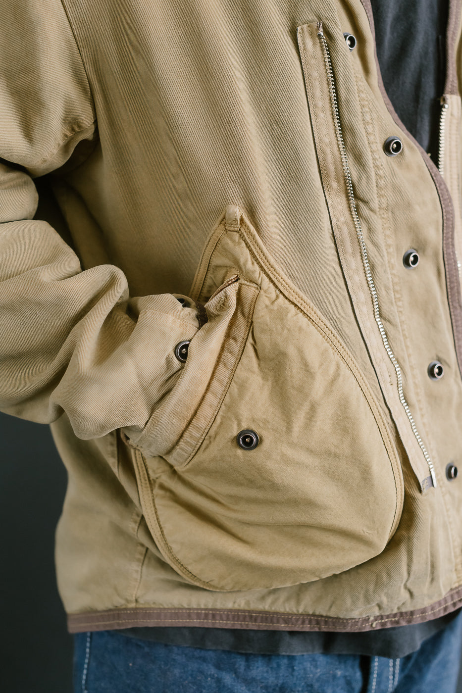 MSP-4029 - Asymmetrical Bomber Jacket - Beige