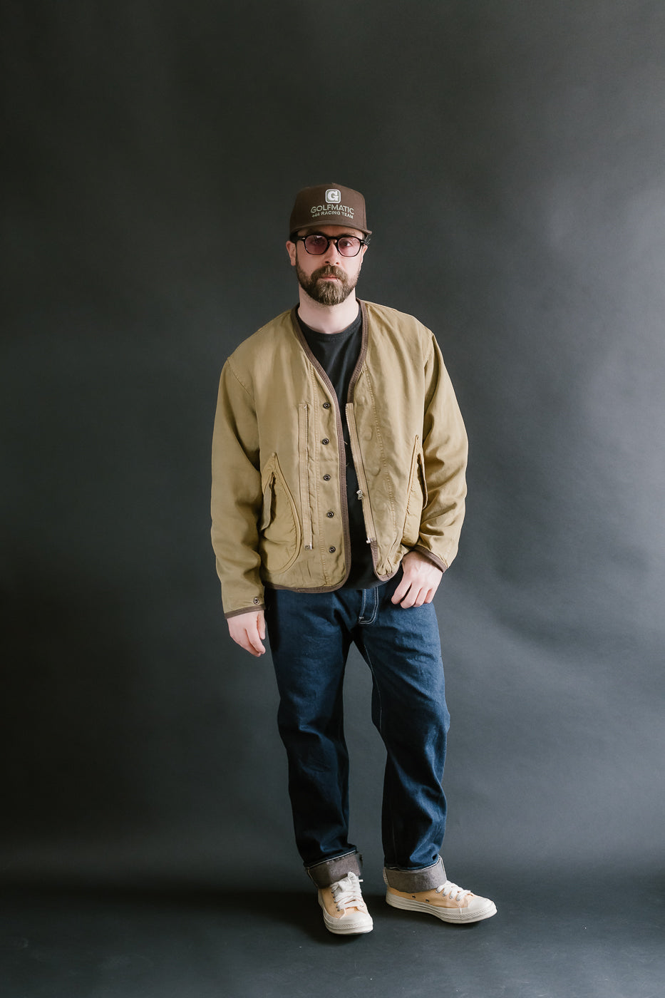 MSP-4029 - Asymmetrical Bomber Jacket - Beige