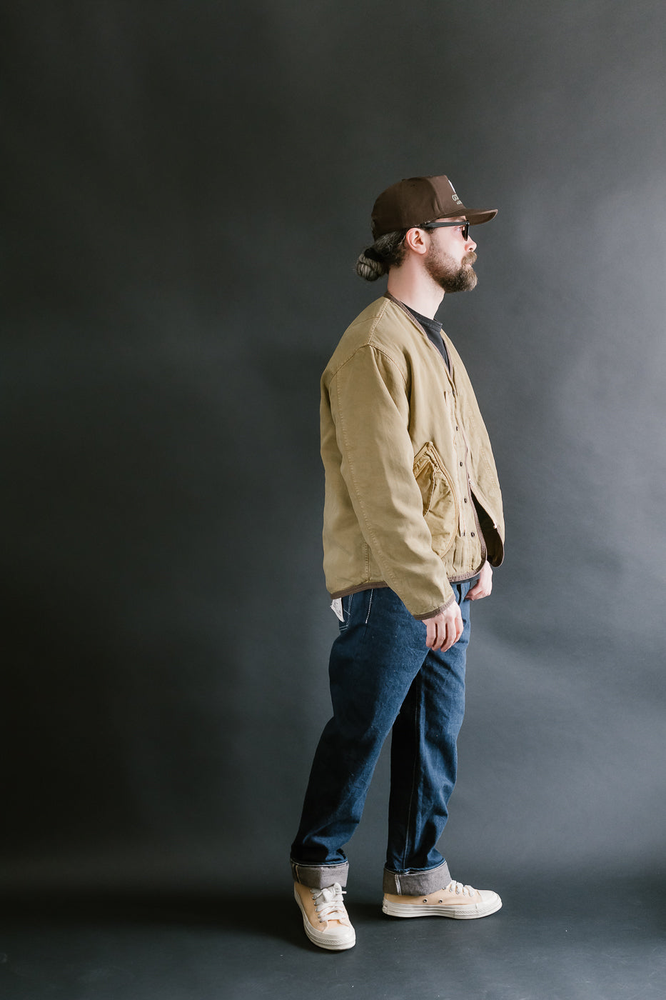 MSP-4029 - Asymmetrical Bomber Jacket - Beige