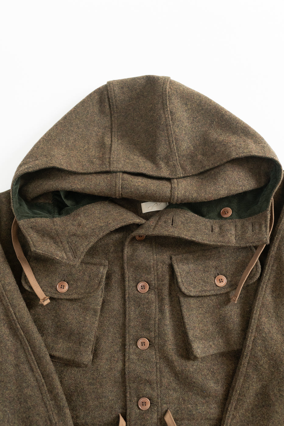 MSP-4034 - Wool Hoodie Duffle Coat - Brown