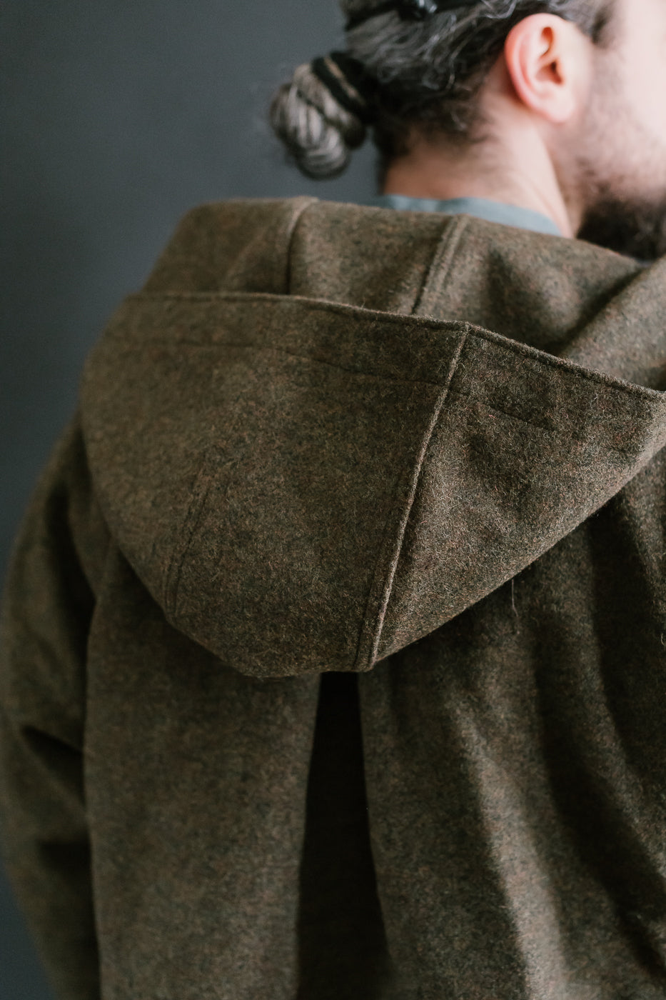 MSP-4034 - Wool Hoodie Duffle Coat - Brown