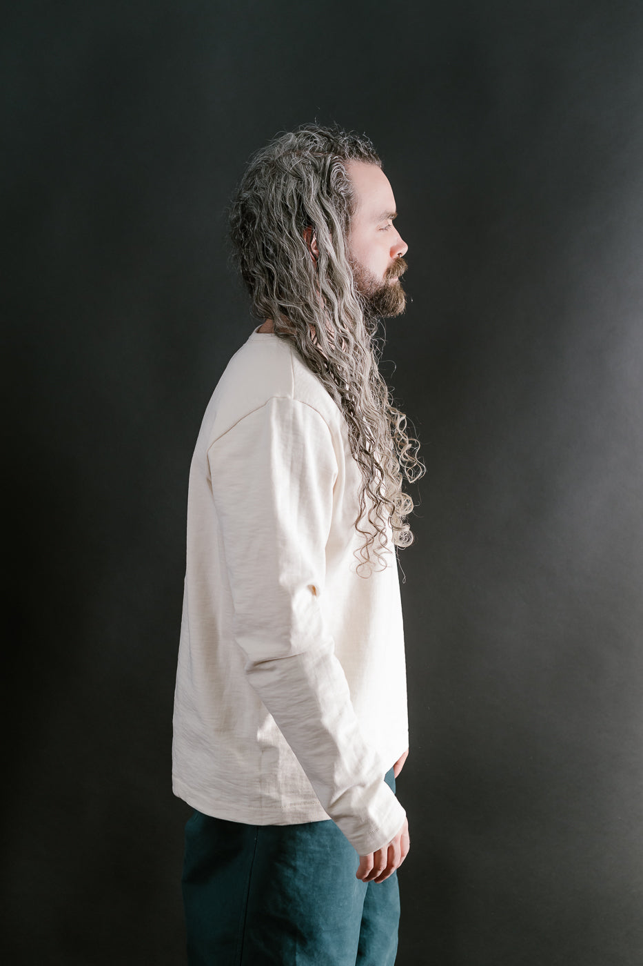 2S18.02 - 13.4oz Loopwheeled Heavy LS T-Shirt Relaxed Fit - Nature