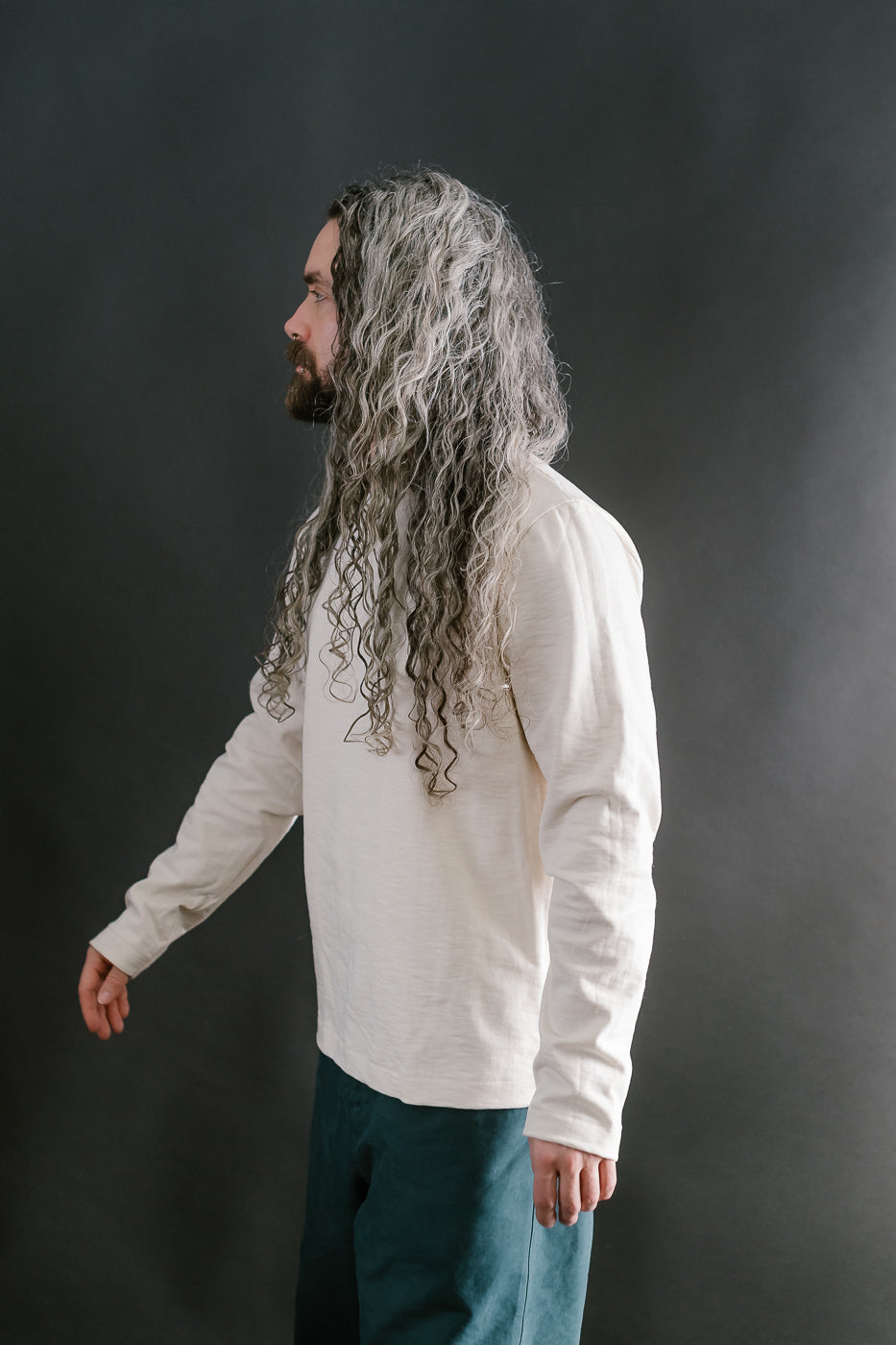 2S18.02 - 13.4oz Loopwheeled Heavy LS T-Shirt Relaxed Fit - Nature