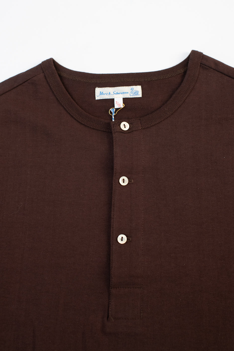 206.19 - 7.2oz Loopwheeled Henley Classic Fit - Coffee