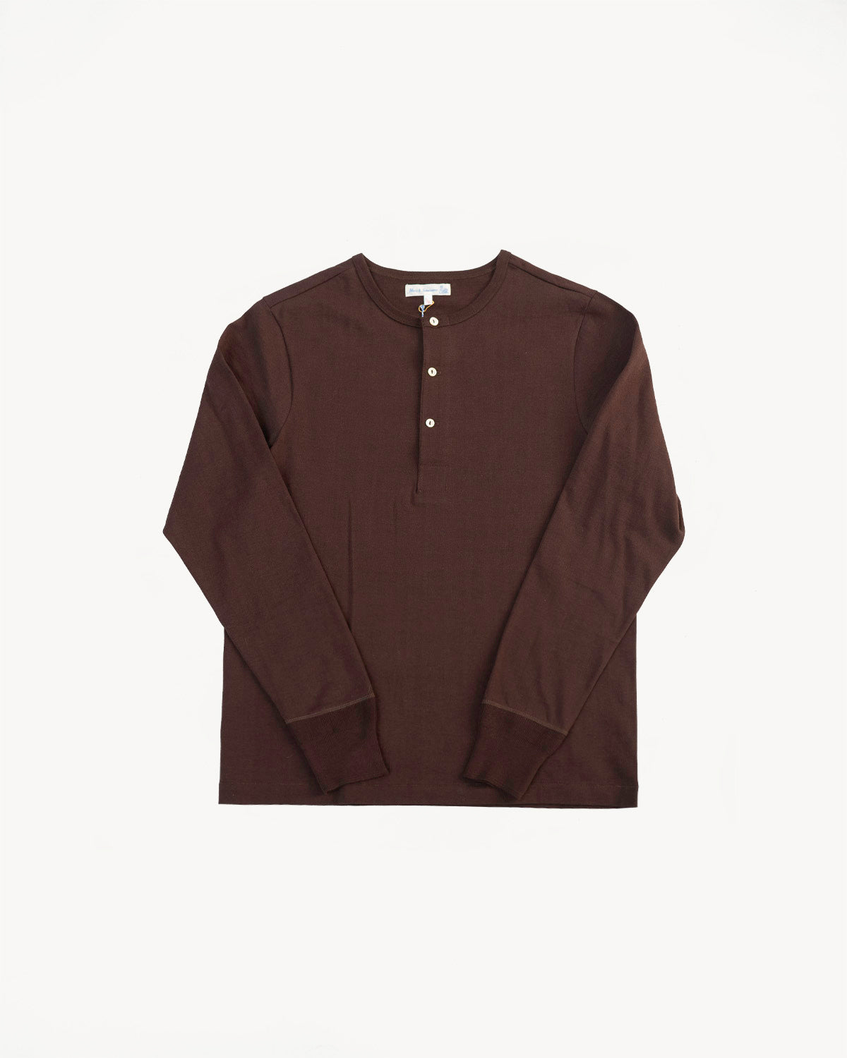 206.19 - 7.2oz Loopwheeled Henley Classic Fit - Coffee
