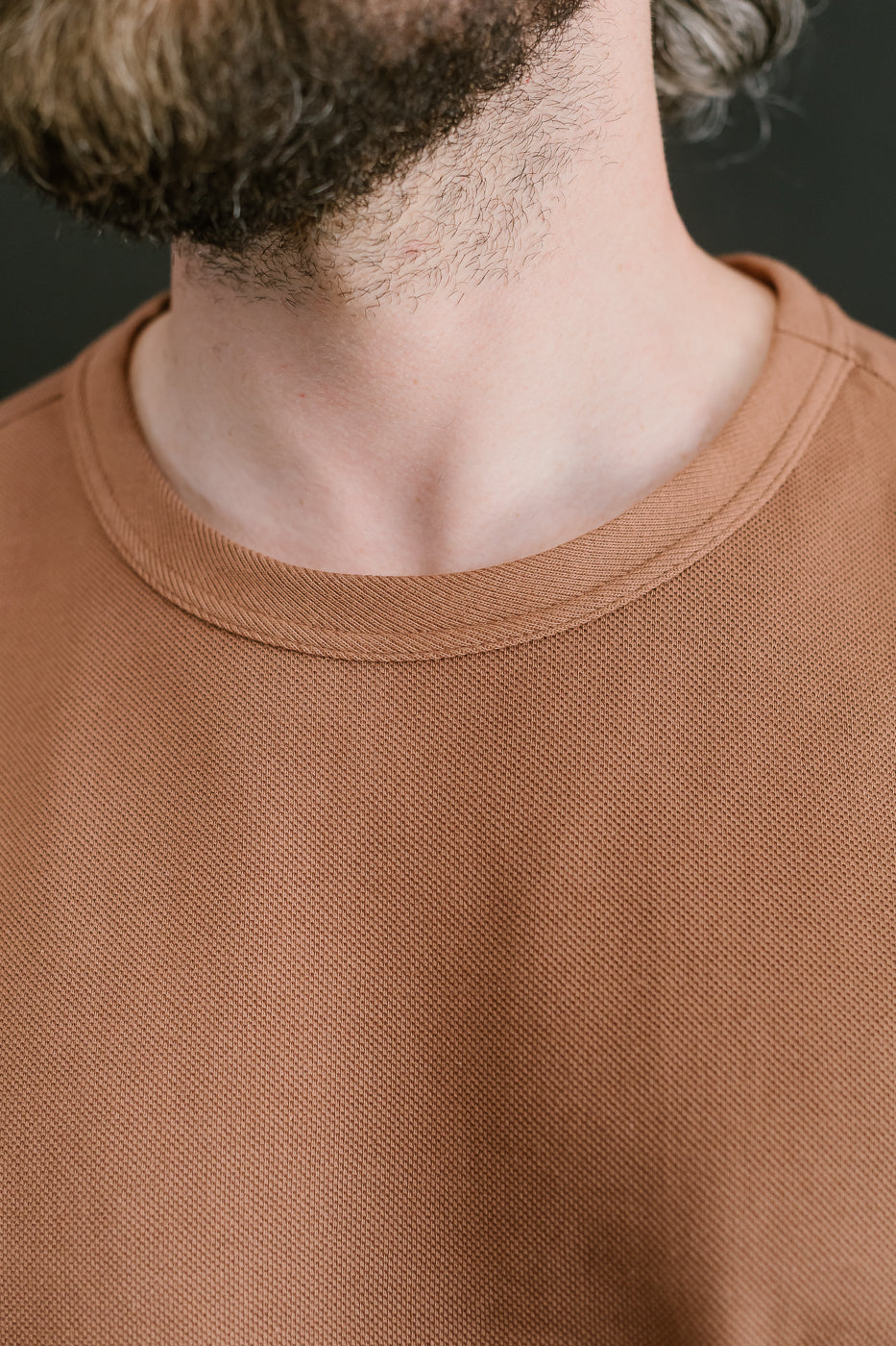 214PK.12 - 7.2oz Loopwheeled Relax Fit Pikée T-Shirt - Nut