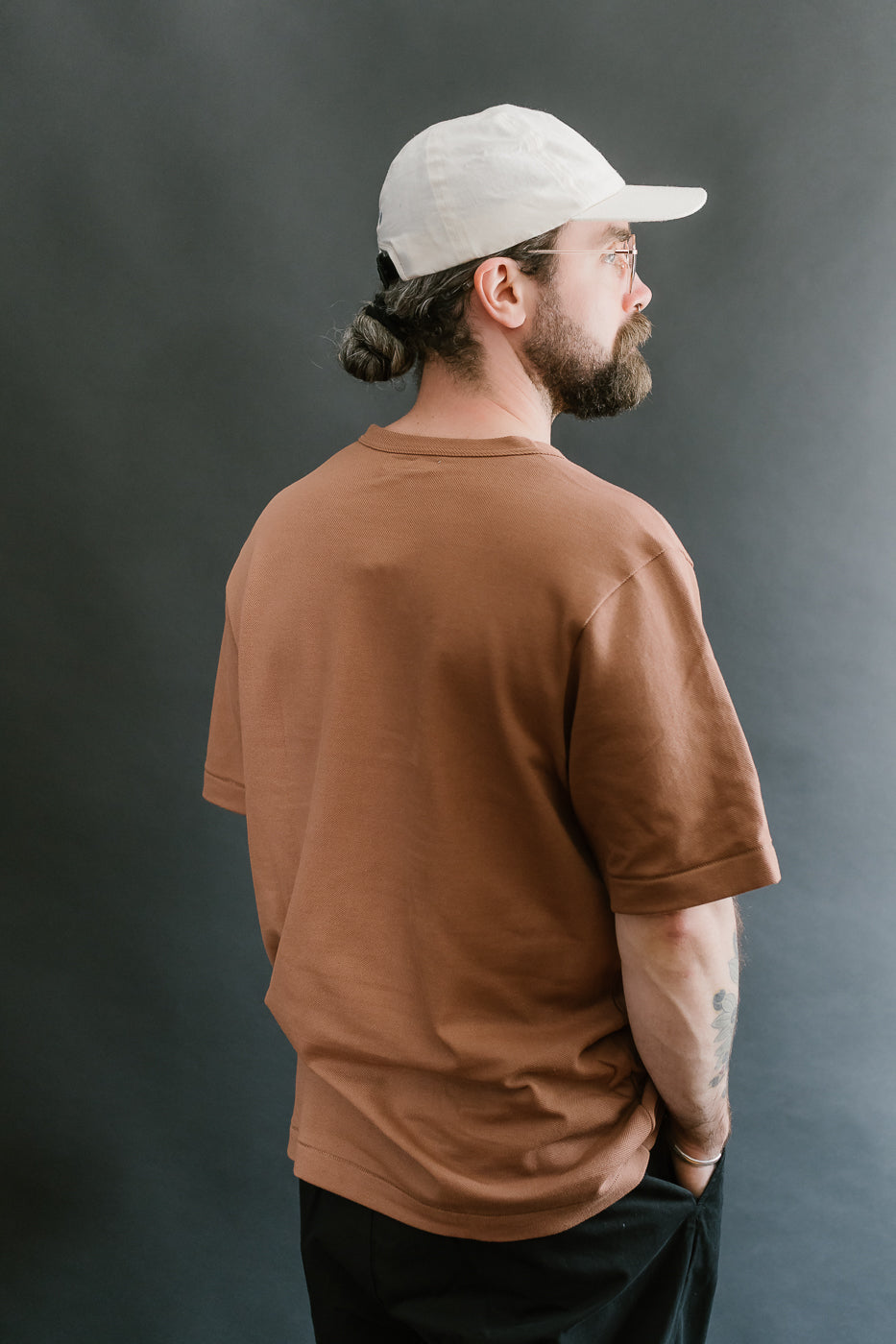 214PK.12 - 7.2oz Loopwheeled Relax Fit Pikée T-Shirt - Nut