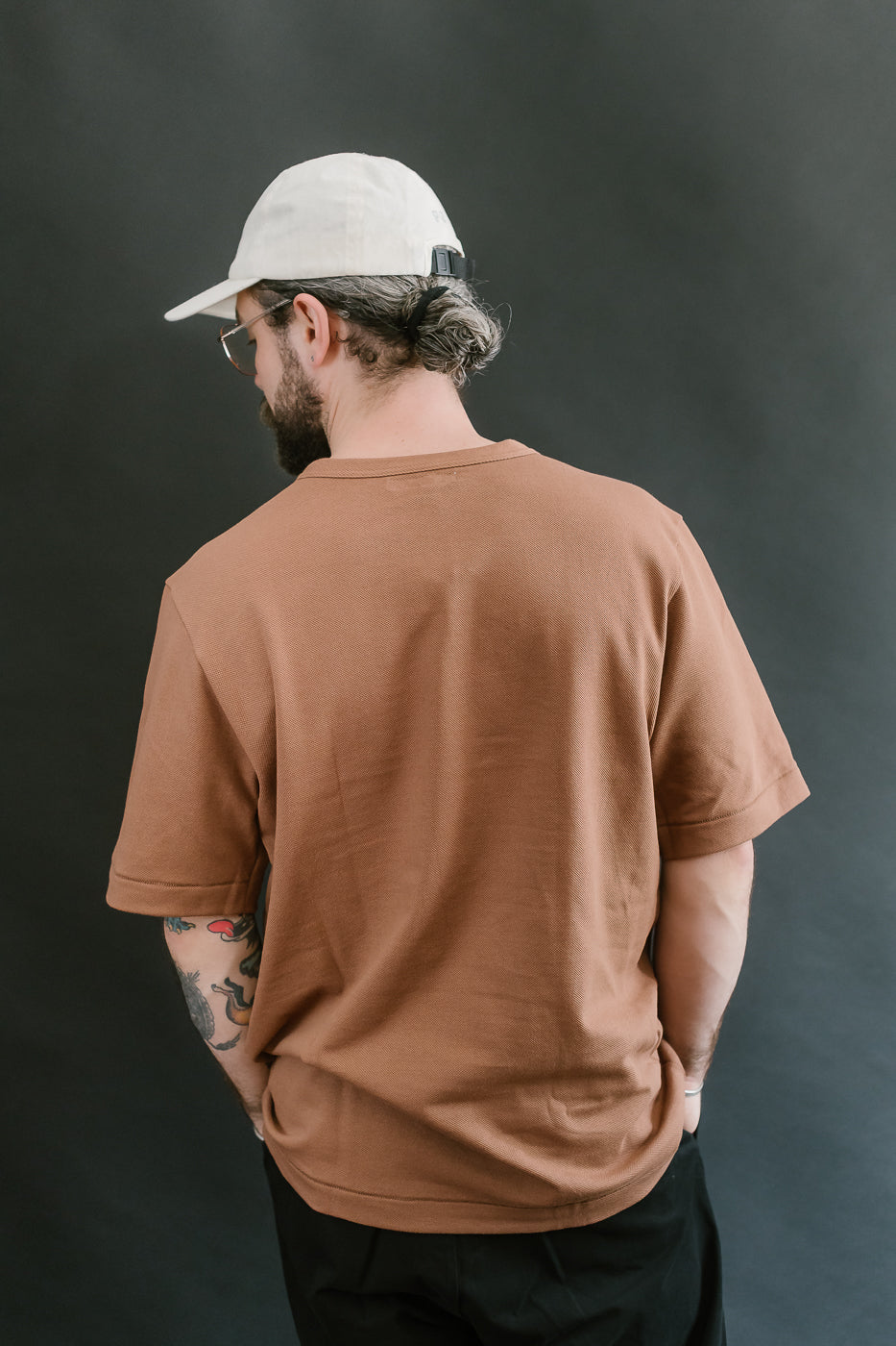 214PK.12 - 7.2oz Loopwheeled Relax Fit Pikée T-Shirt - Nut