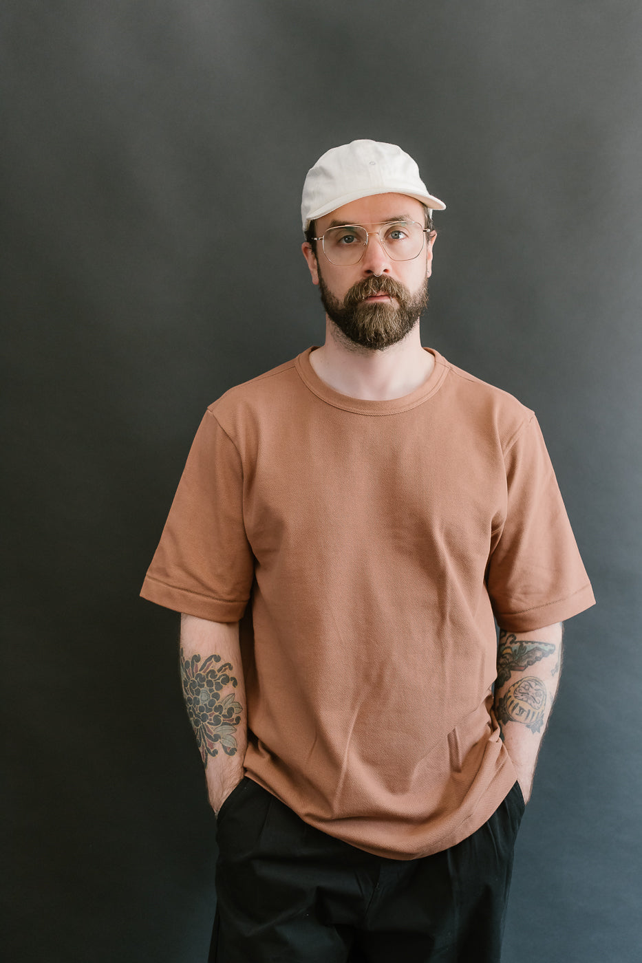 214PK.12 - 7.2oz Loopwheeled Relax Fit Pikée T-Shirt - Nut