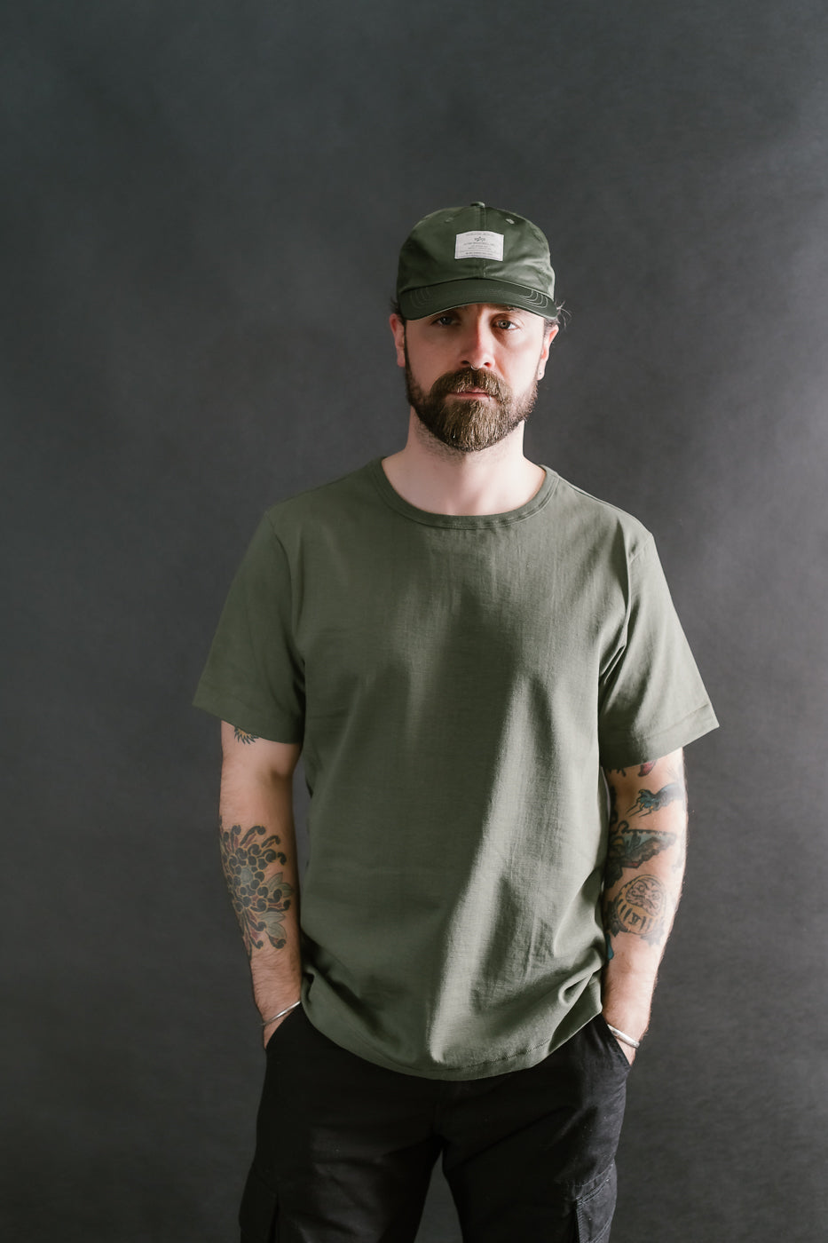 215.40 - 7.2oz Loopwheeled T-Shirt Classic Fit - Army