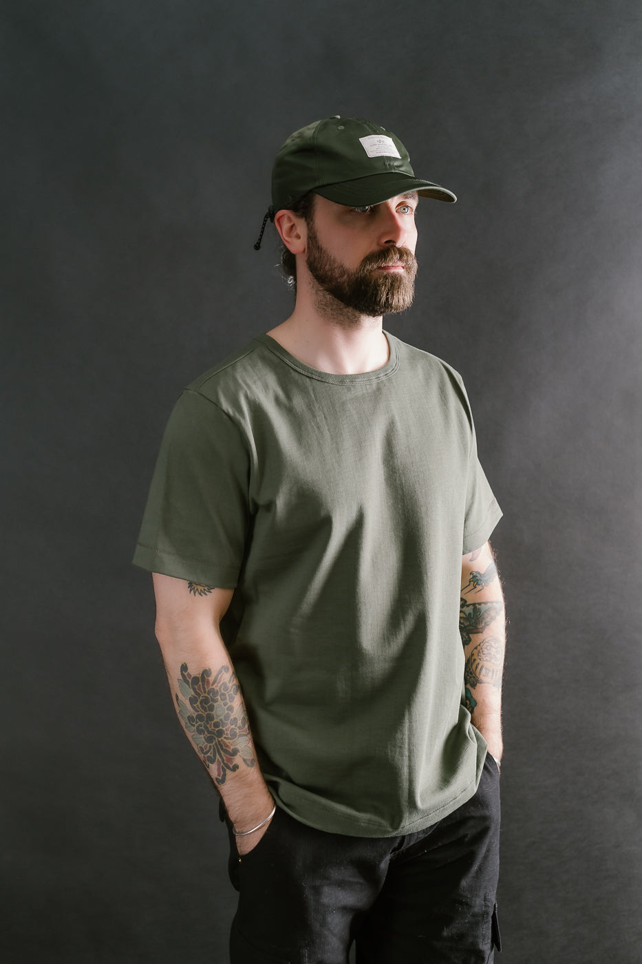 215.40 - 7.2oz Loopwheeled T-Shirt Classic Fit - Army