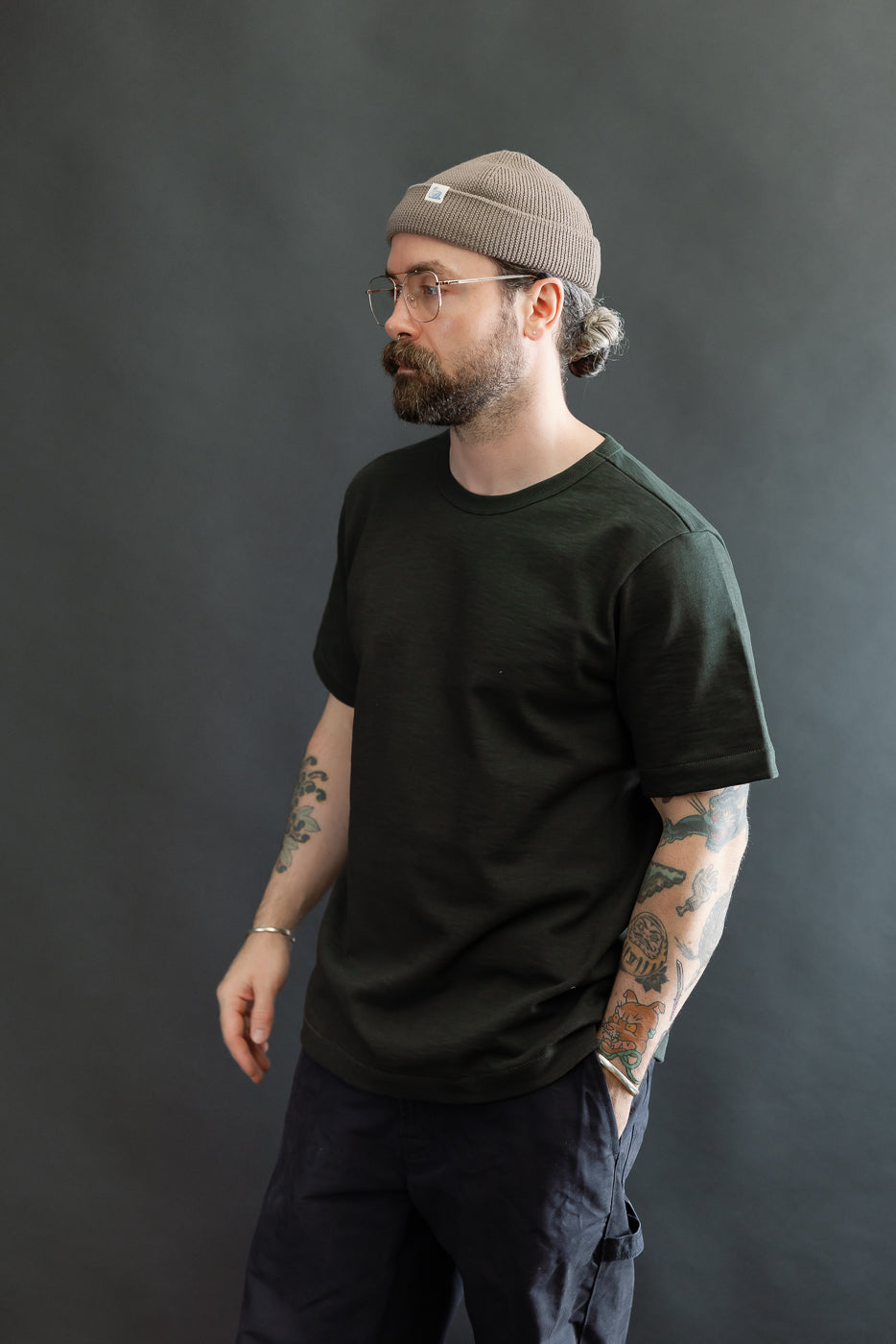 2S14.401 - 10.7oz Loopwheeled Heavy T-Shirt Relaxed Fit - Forest