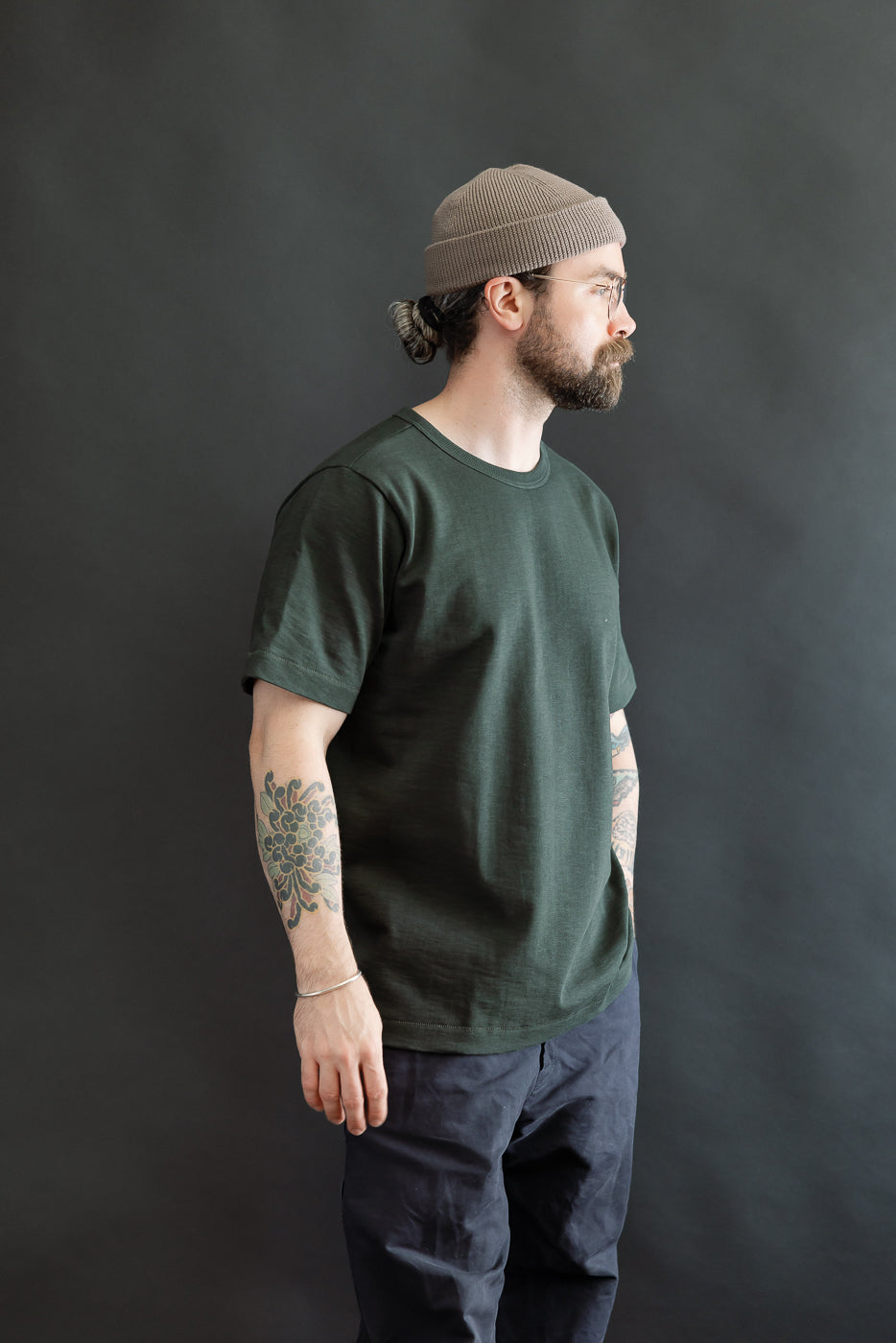 2S14.401 - 10.7oz Loopwheeled Heavy T-Shirt Relaxed Fit - Forest