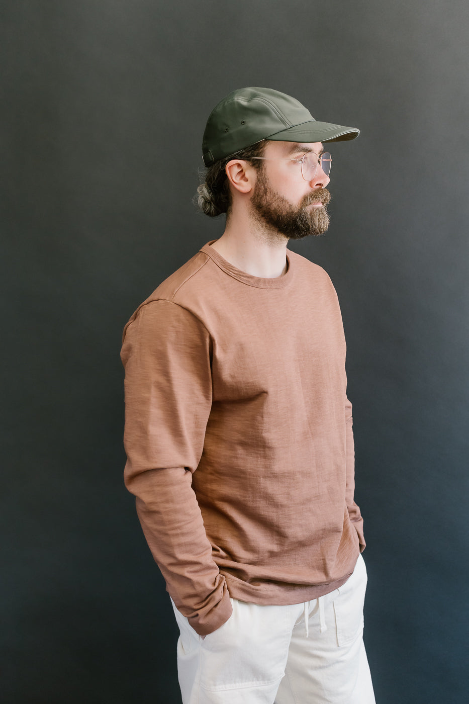 2S18.12 - 10.7oz Loopwheeled Heavy LS T-Shirt Relaxed Fit - Nut