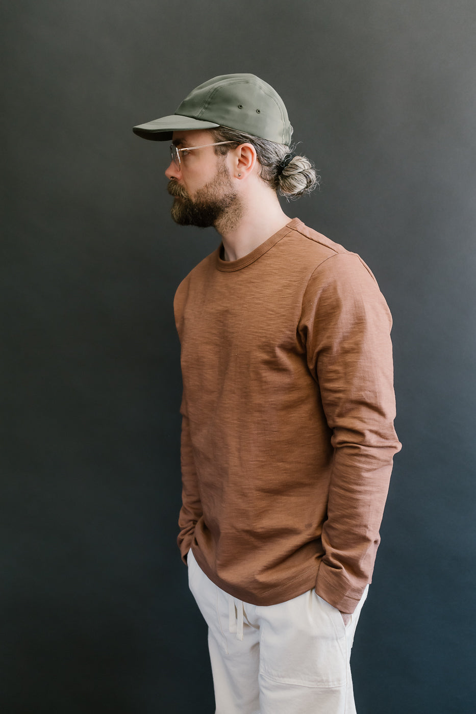 2S18.12 - 10.7oz Loopwheeled Heavy LS T-Shirt Relaxed Fit - Nut