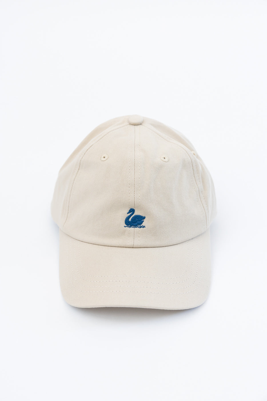 CAP01.16158 - Swan Logo Cotton Twill Cap - Light Khaki, Deep Blue