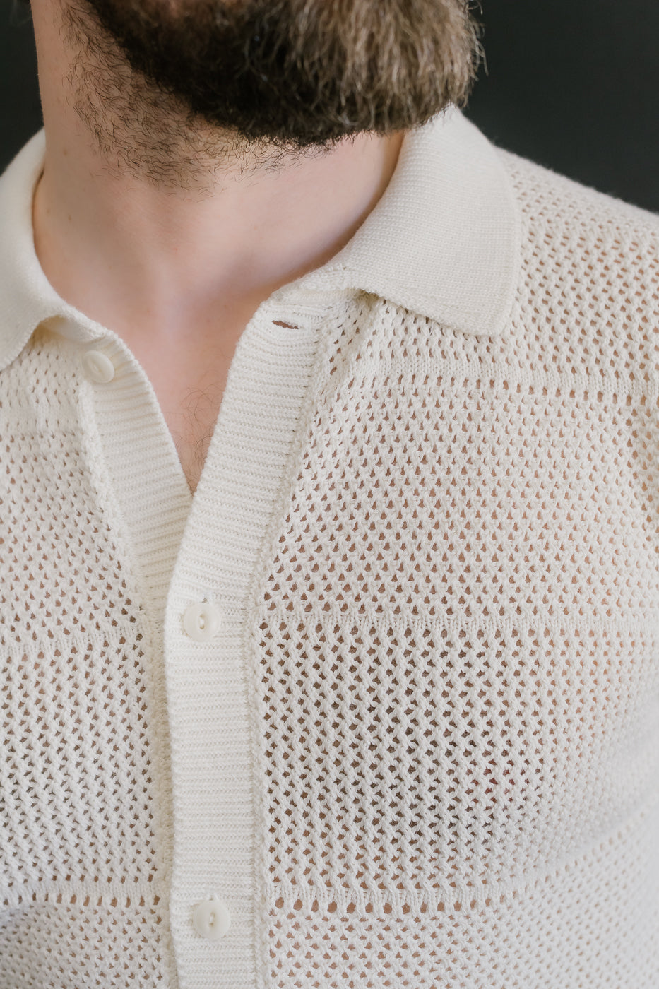 KNITSHIRT01.02 - Organic Cotton Crochet Shirt - Nature