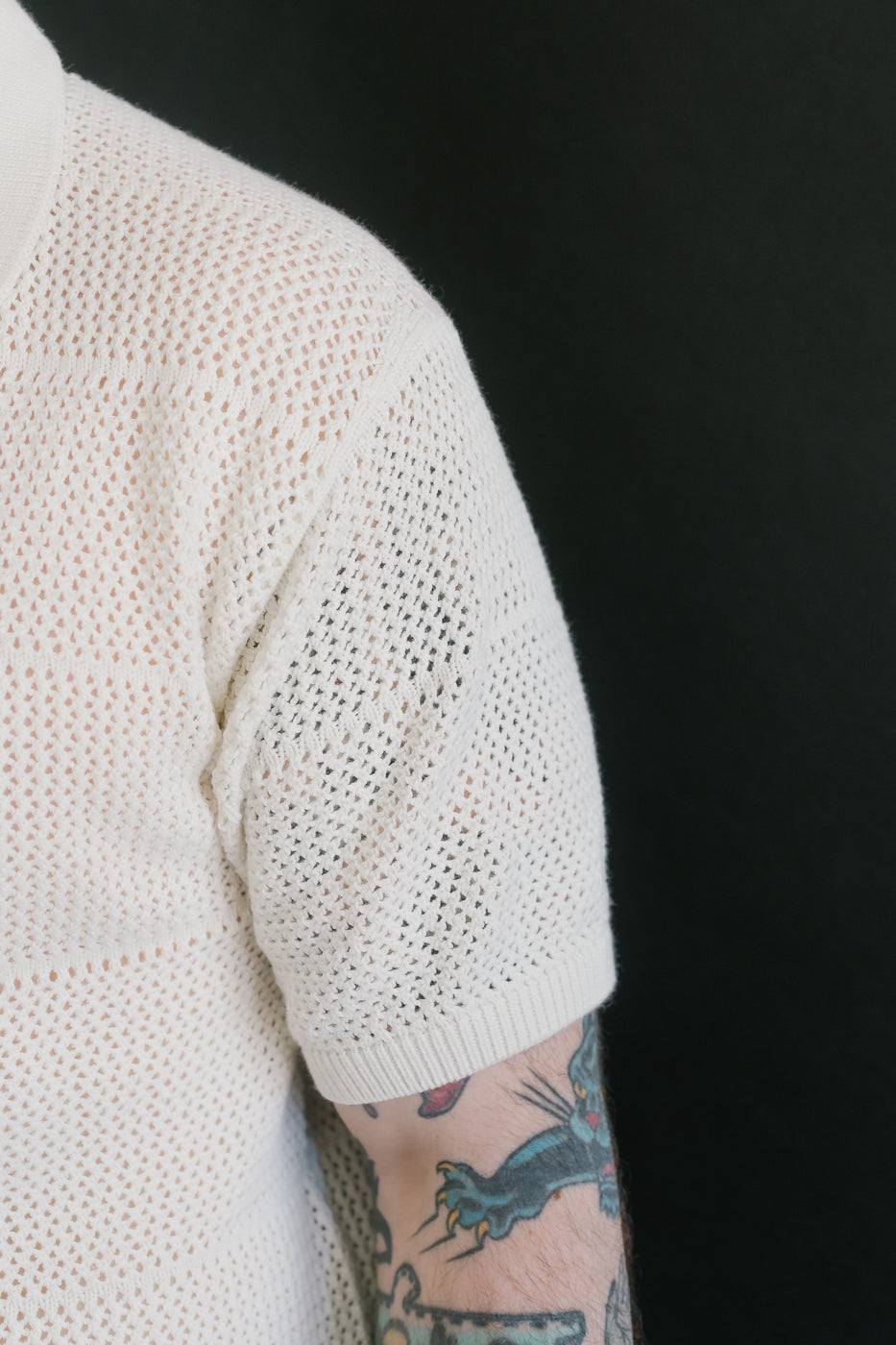 KNITSHIRT01.02 - Organic Cotton Crochet Shirt - Nature