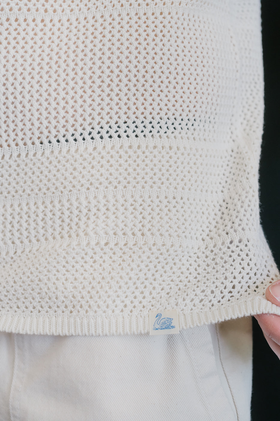 KNITSHIRT01.02 - Organic Cotton Crochet Shirt - Nature