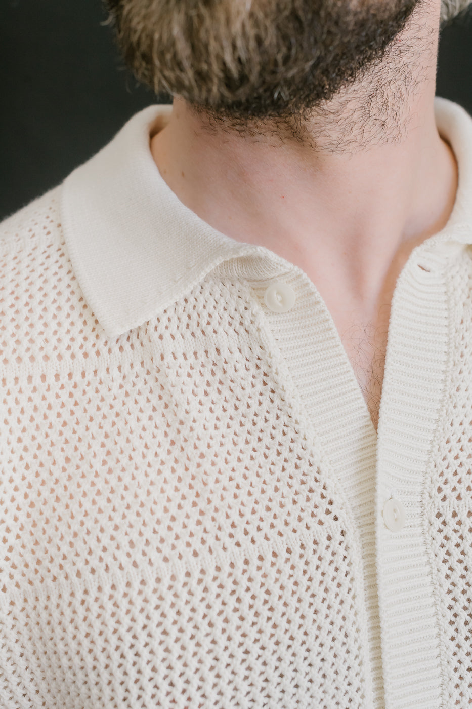 KNITSHIRT01.02 - Organic Cotton Crochet Shirt - Nature