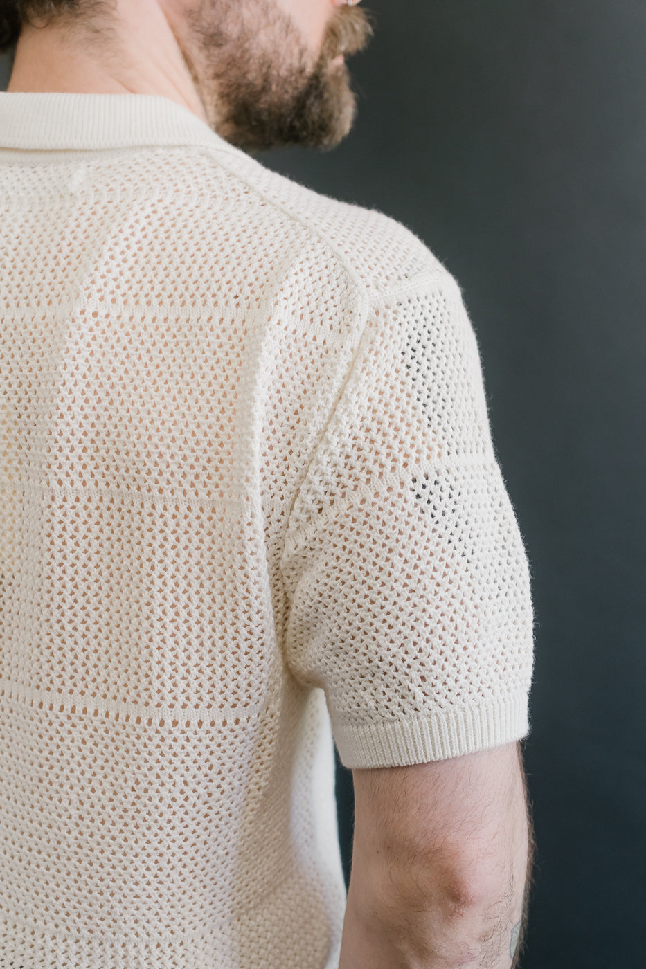 KNITSHIRT01.02 - Organic Cotton Crochet Shirt - Nature