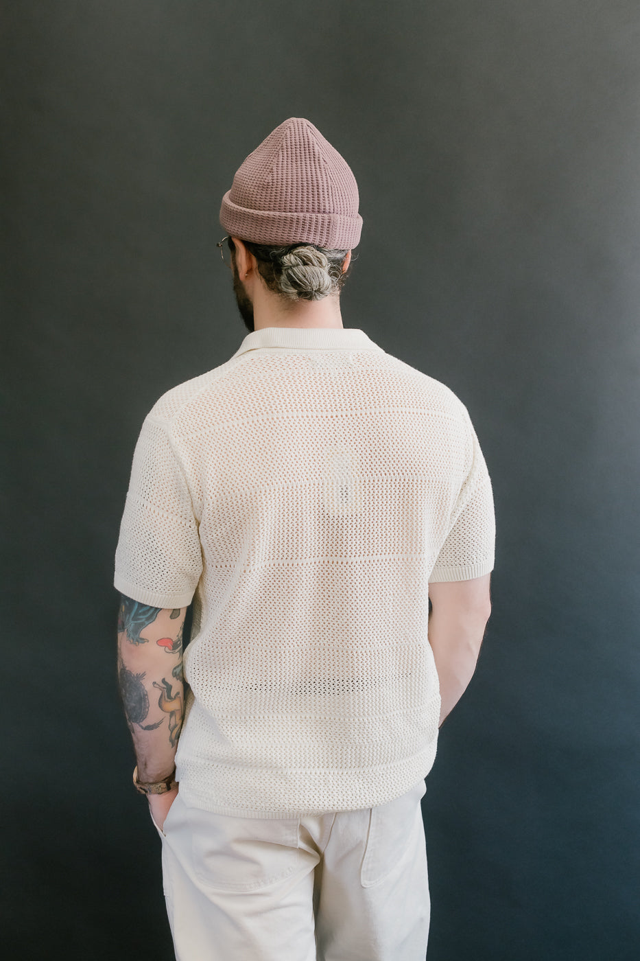 KNITSHIRT01.02 - Organic Cotton Crochet Shirt - Nature