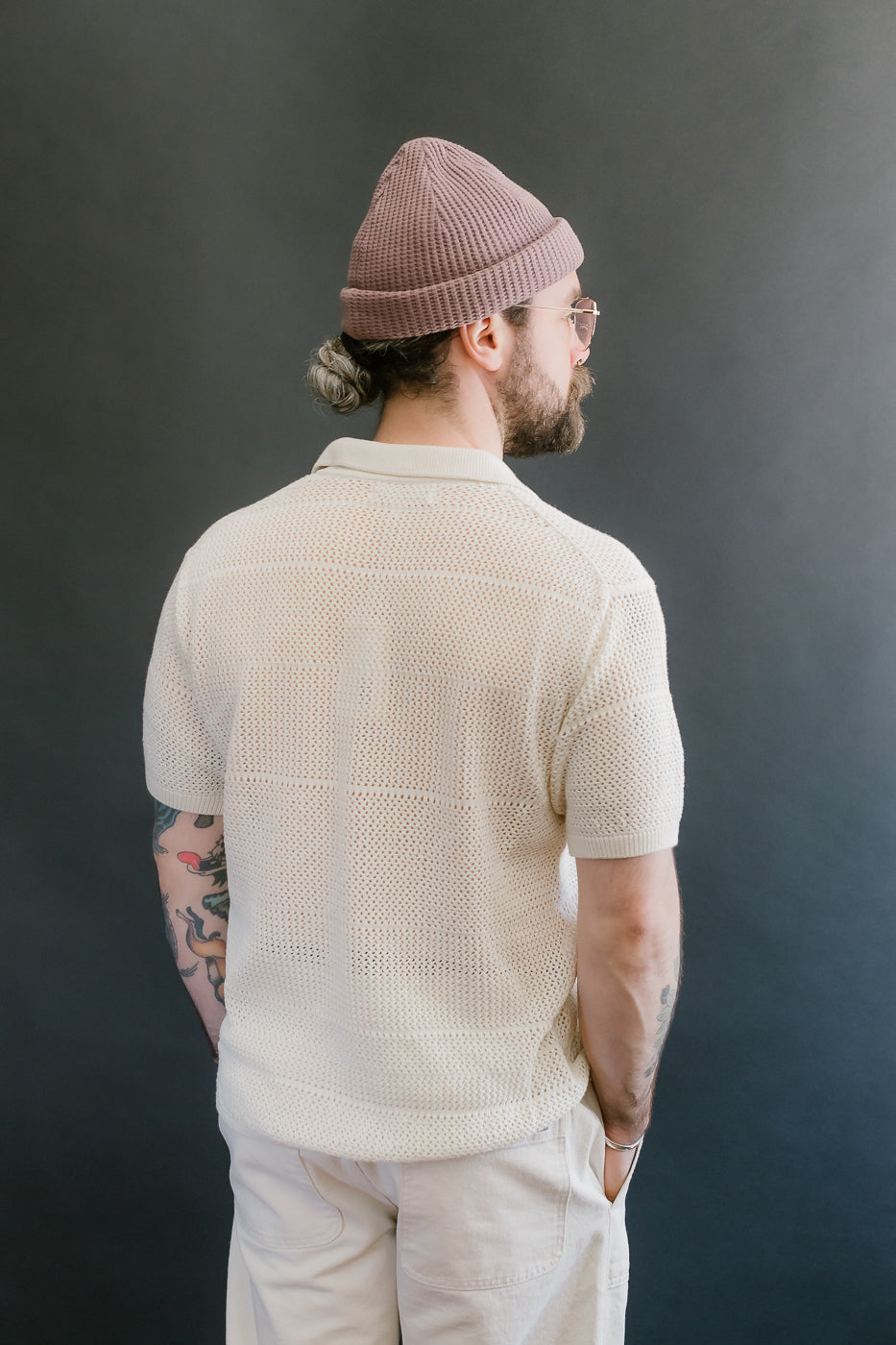 KNITSHIRT01.02 - Organic Cotton Crochet Shirt - Nature