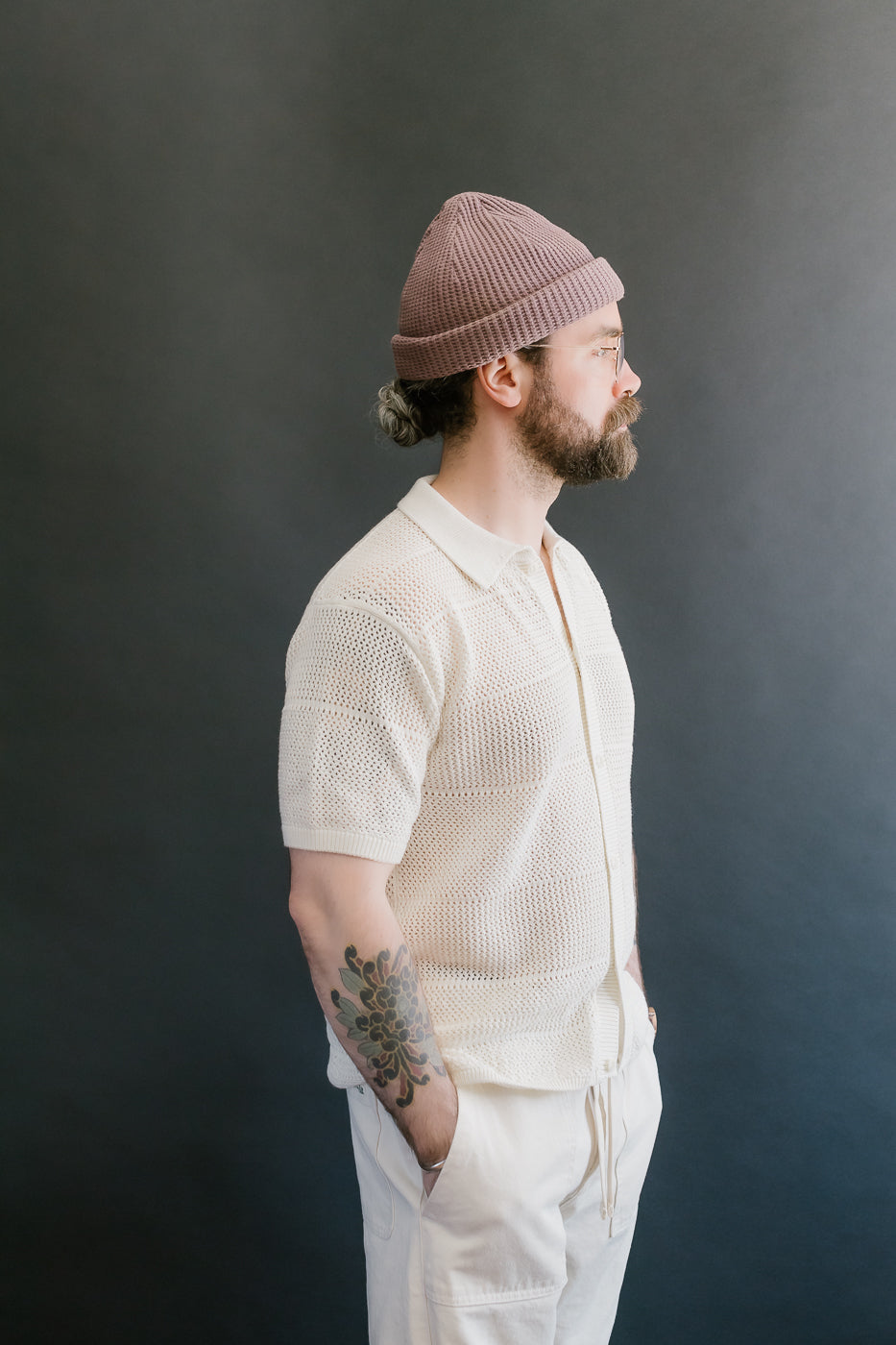 KNITSHIRT01.02 - Organic Cotton Crochet Shirt - Nature