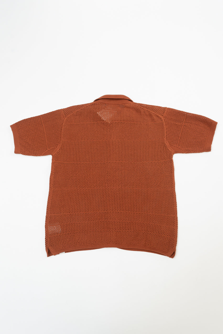 KNITSHIRT01.812 - Organic Cotton Crochet Shirt - Caramel