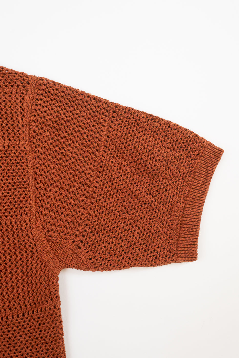 KNITSHIRT01.812 - Organic Cotton Crochet Shirt - Caramel
