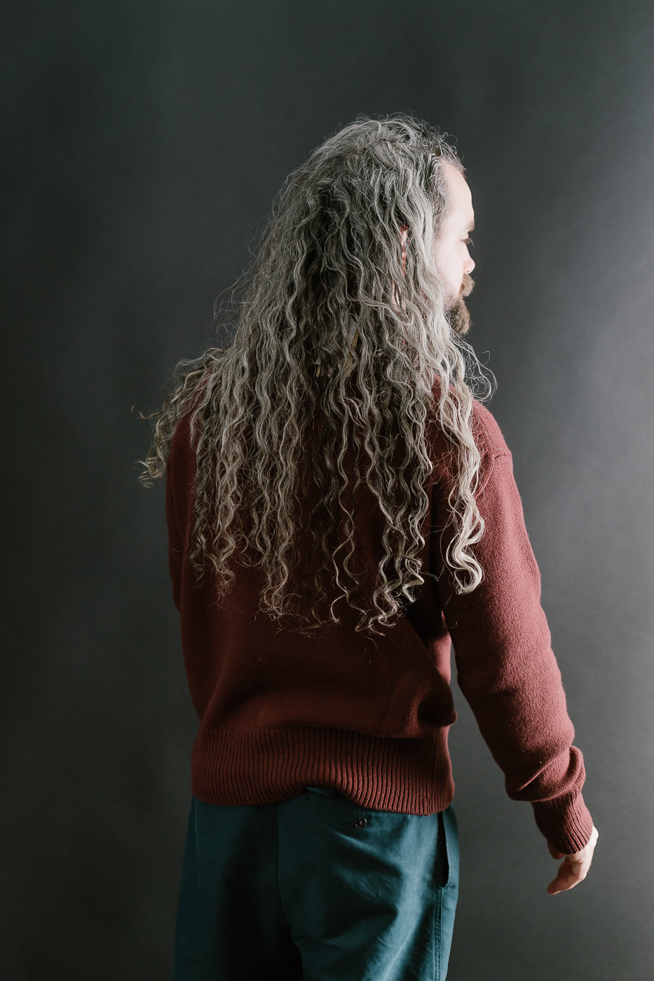 LOCT01.151 - Merino Wool Cashmere Blend Turtle Neck Pullover Relaxed Fit - Dark Brown