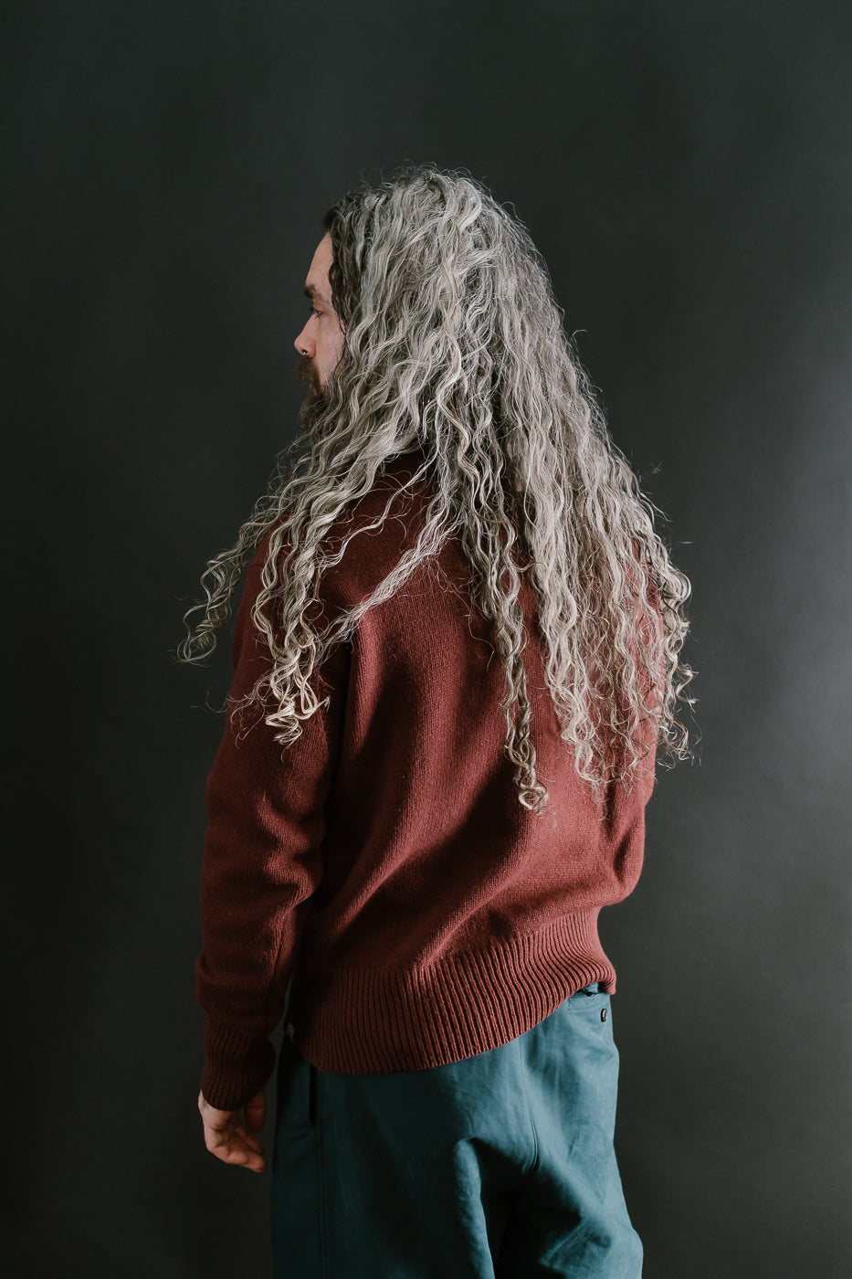 LOCT01.151 - Merino Wool Cashmere Blend Turtle Neck Pullover Relaxed Fit - Dark Brown