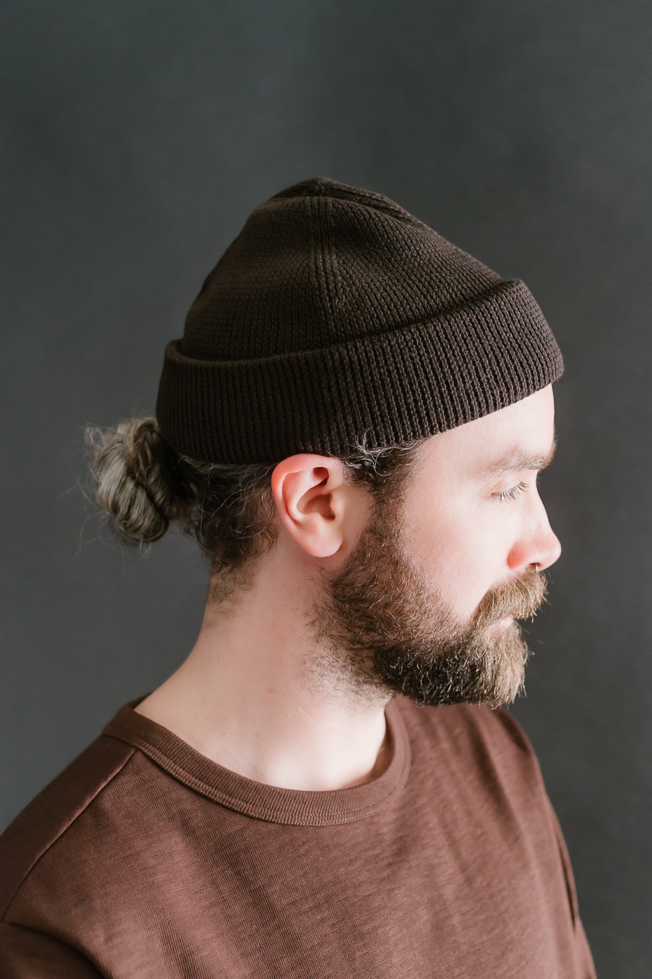 MWBN05.19 - Ribbed Structure Watch Cap Merino Wool - Coffee