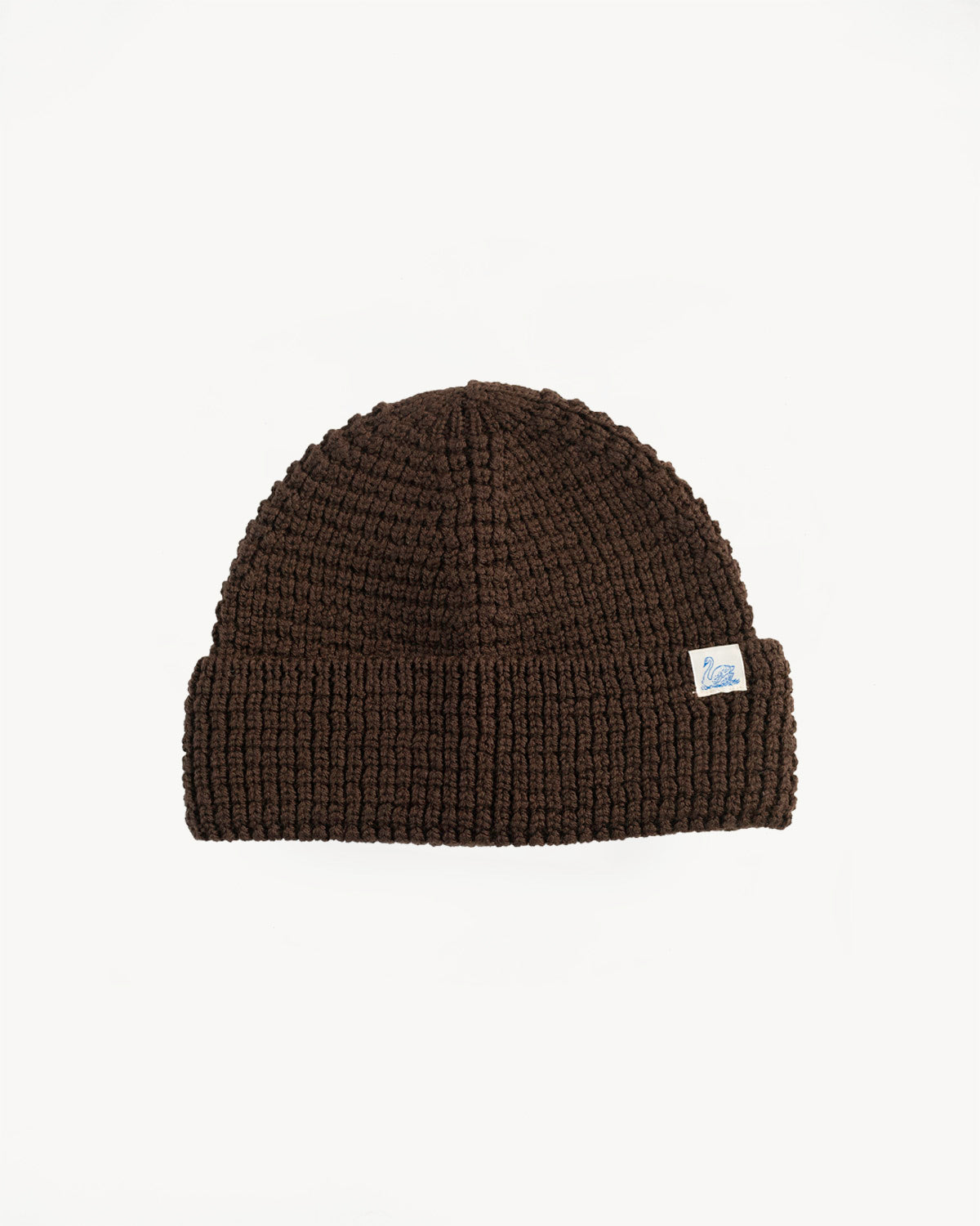 MWBN06.19 - Waffle Structure Sturdy Beanie Merino Wool - Coffee