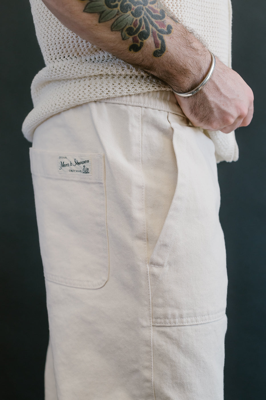 PANTS05.02 - Organic Cotton Broken Twill Drawstring Pants - Nature